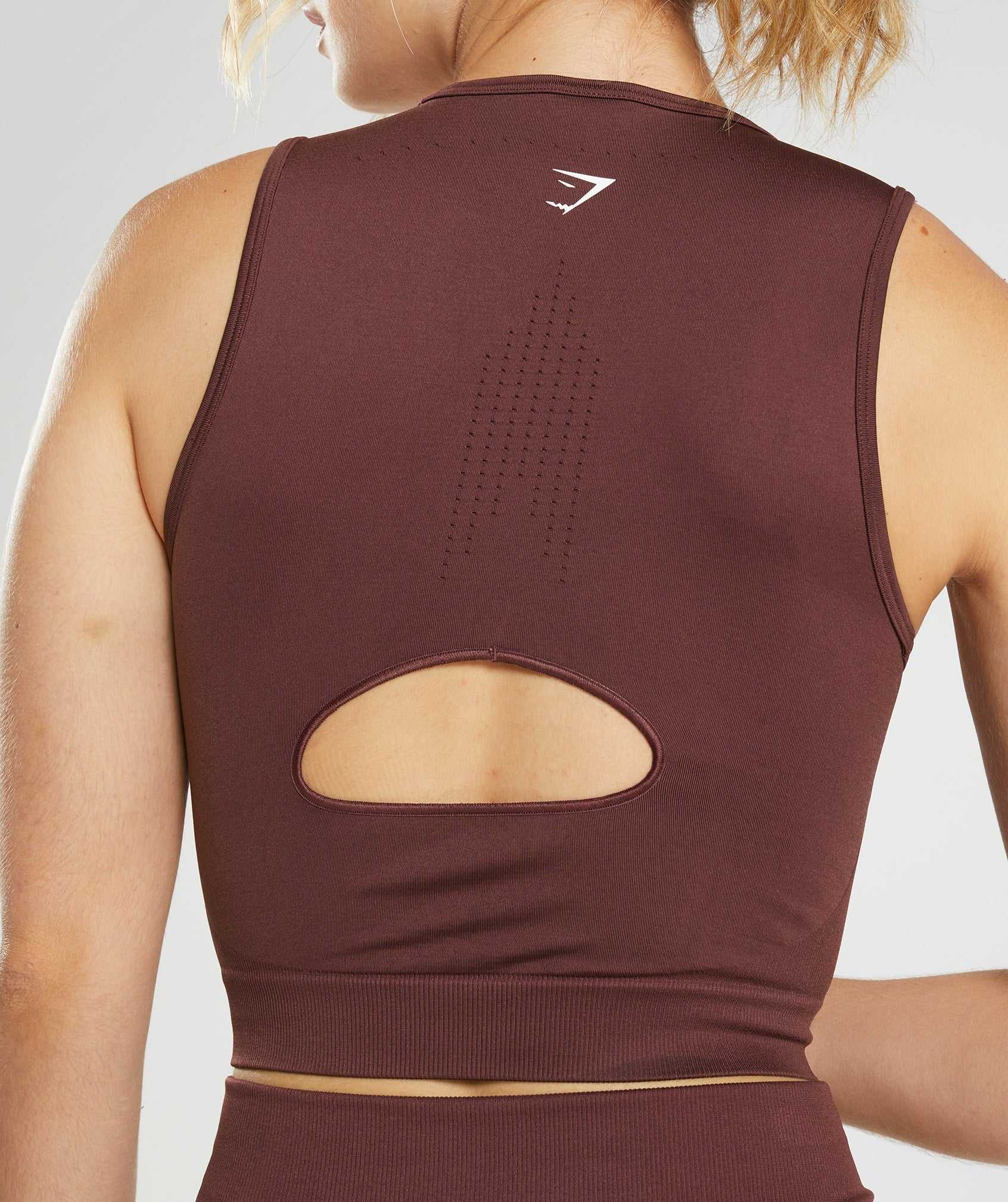 Gymshark Sweat Seamless Midi Tanktop Bordeaux | IHNQ43079