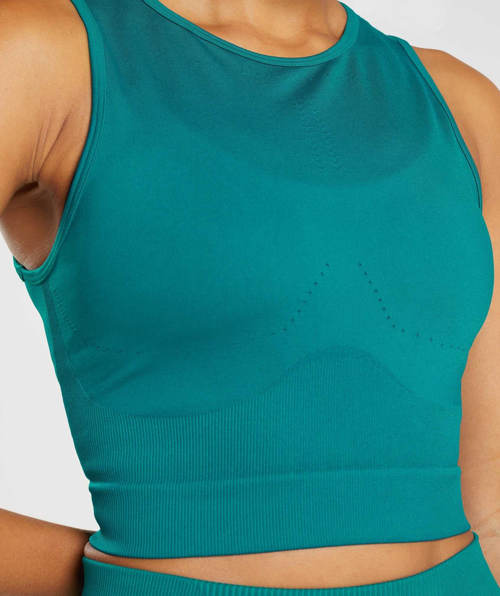 Gymshark Sweat Seamless Midi Tanktop Turquoise | SPAL04867