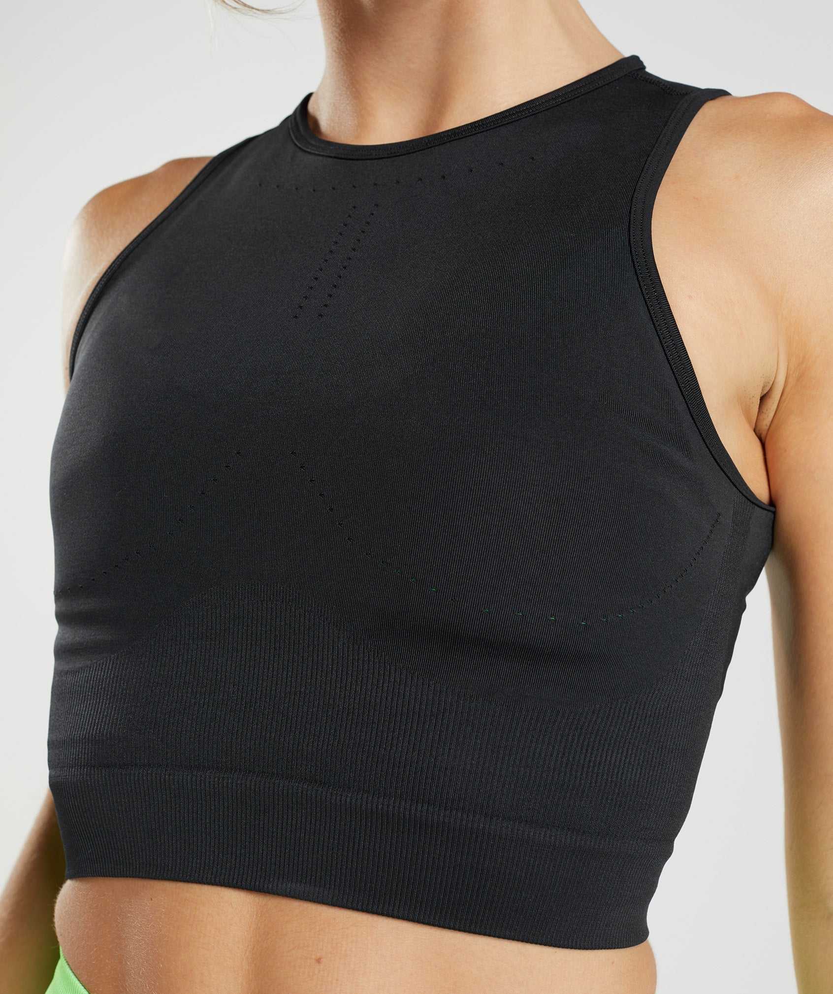 Gymshark Sweat Seamless Midi Tanktop Zwart | MZTH67804