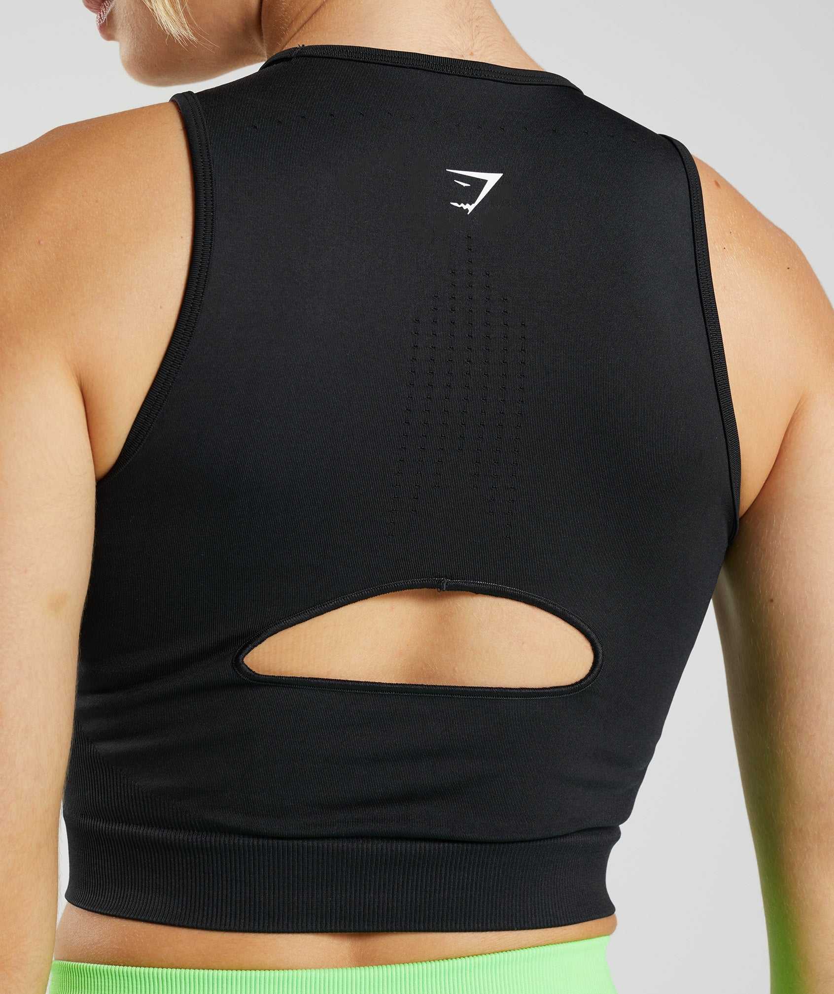 Gymshark Sweat Seamless Midi Tanktop Zwart | MZTH67804