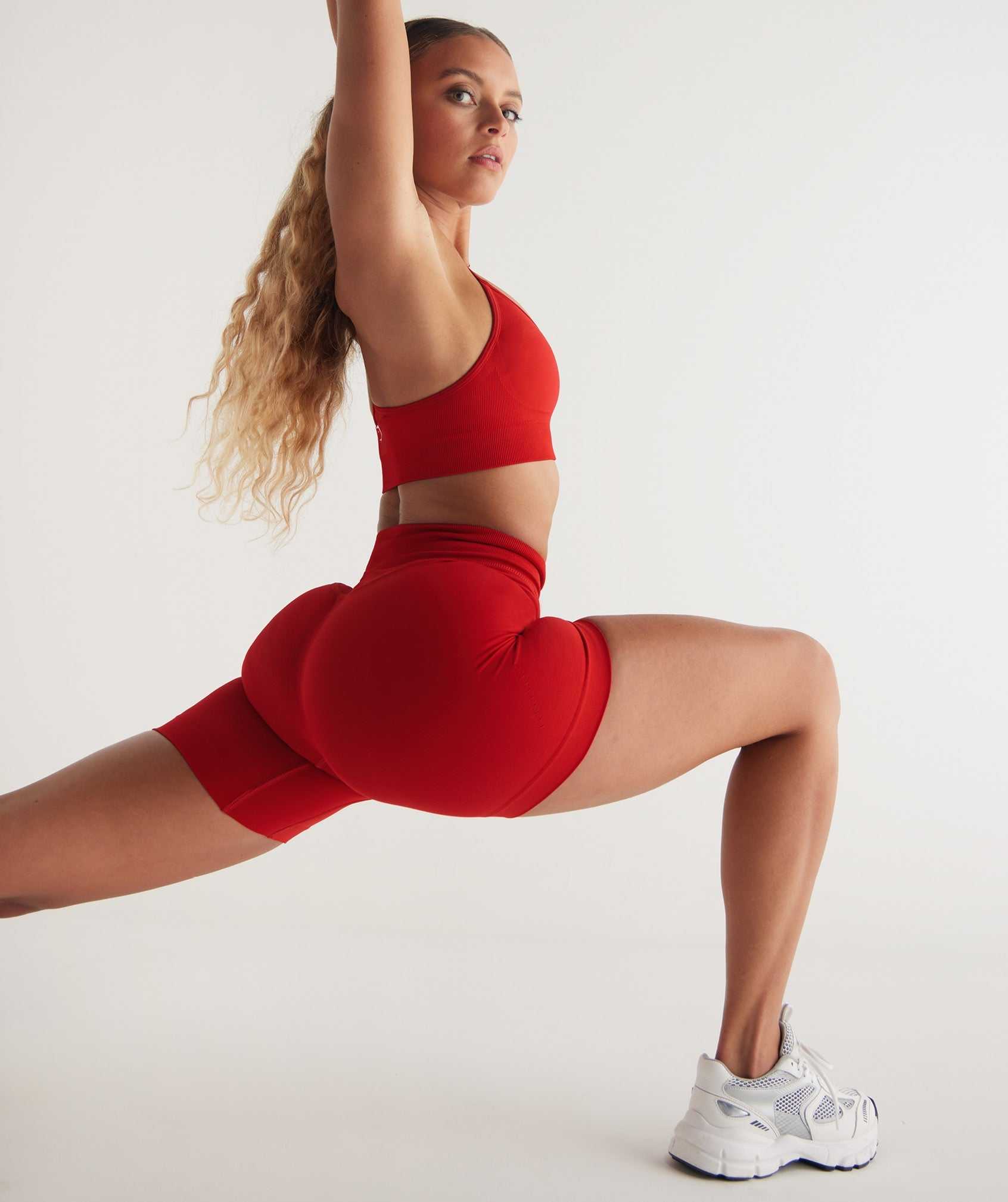 Gymshark Sweat Seamless Sculpt Korte Broek Rood | FWRN34568