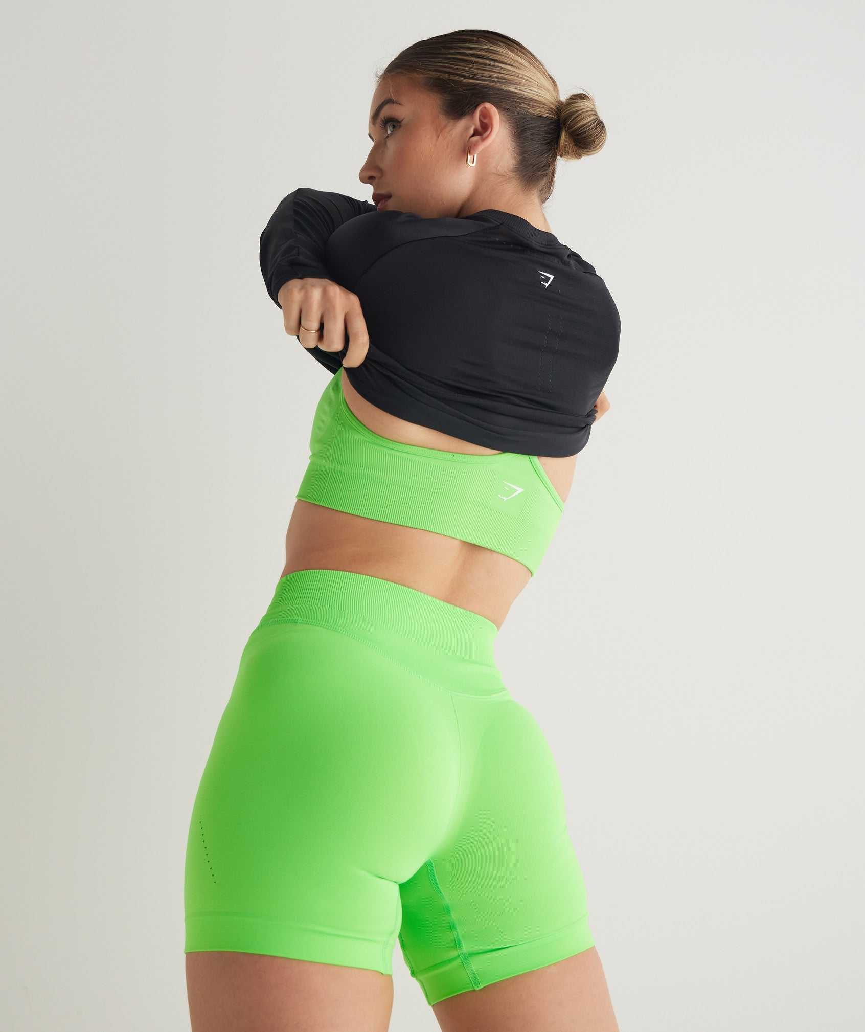 Gymshark Sweat Seamless Sculpt Korte Broek Lichtgroen | RYEN75430