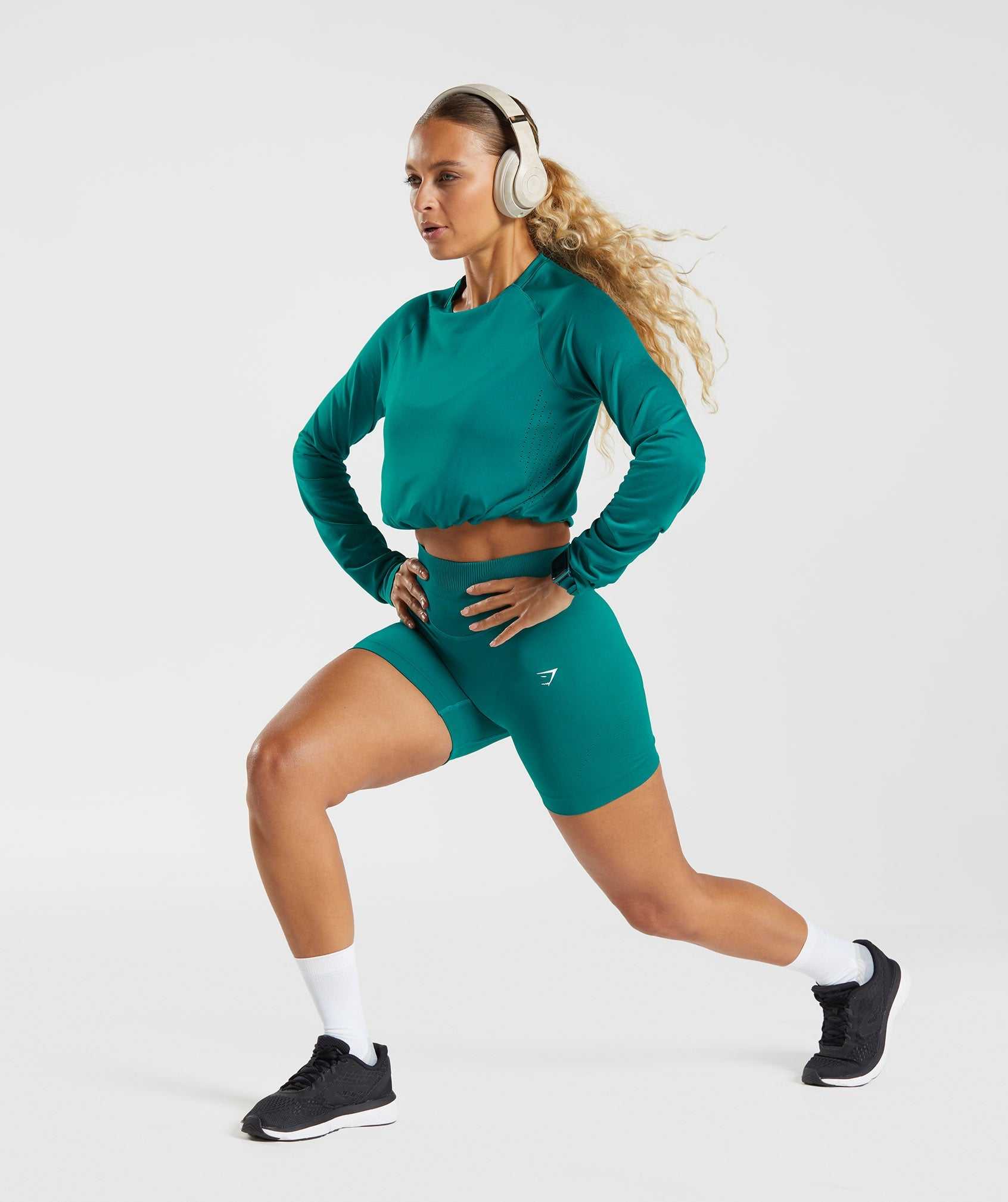 Gymshark Sweat Seamless Sculpt Korte Broek Turquoise | ZKWD51392