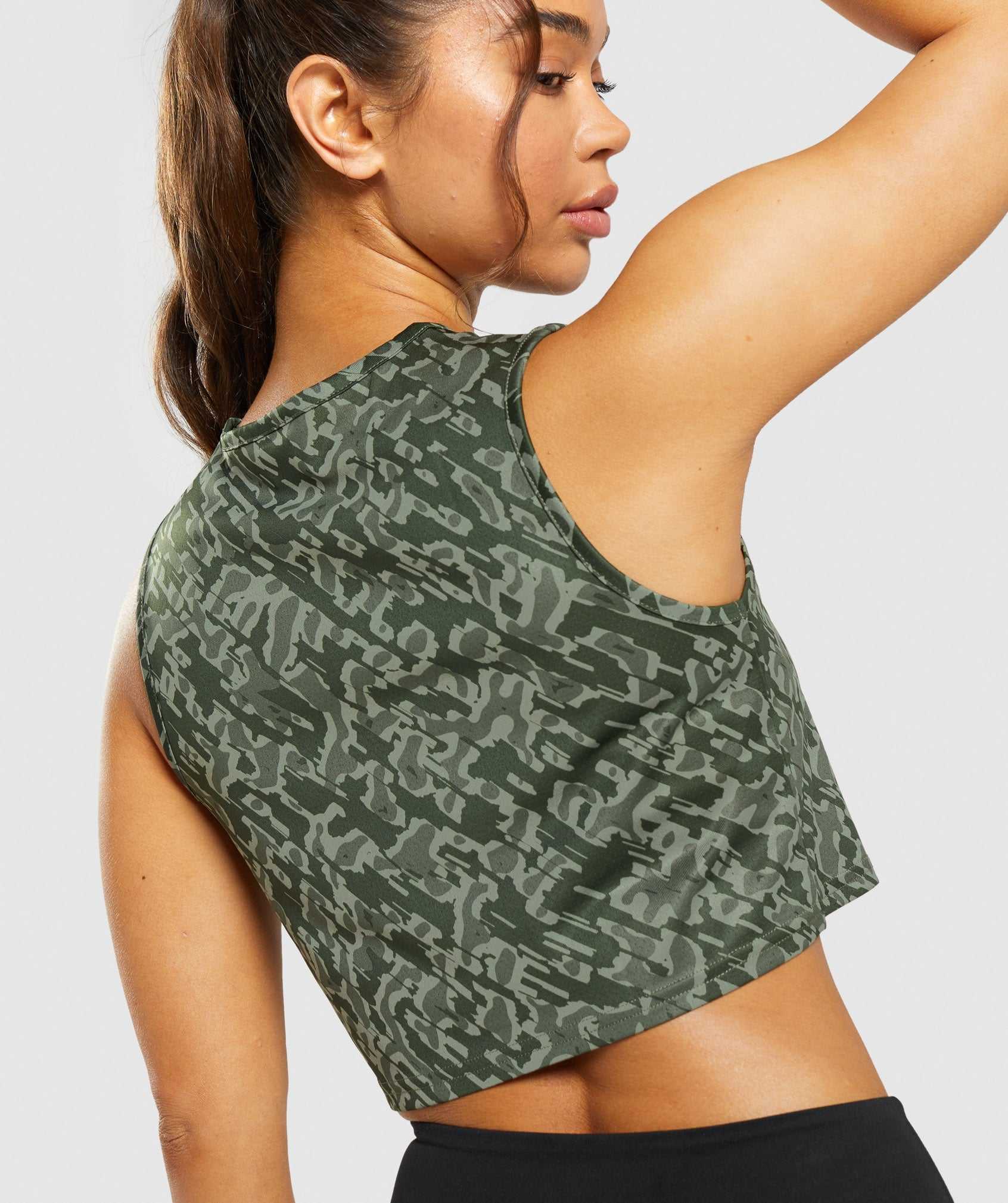 Gymshark Training Crop Tanktop Groen | KPJX50394