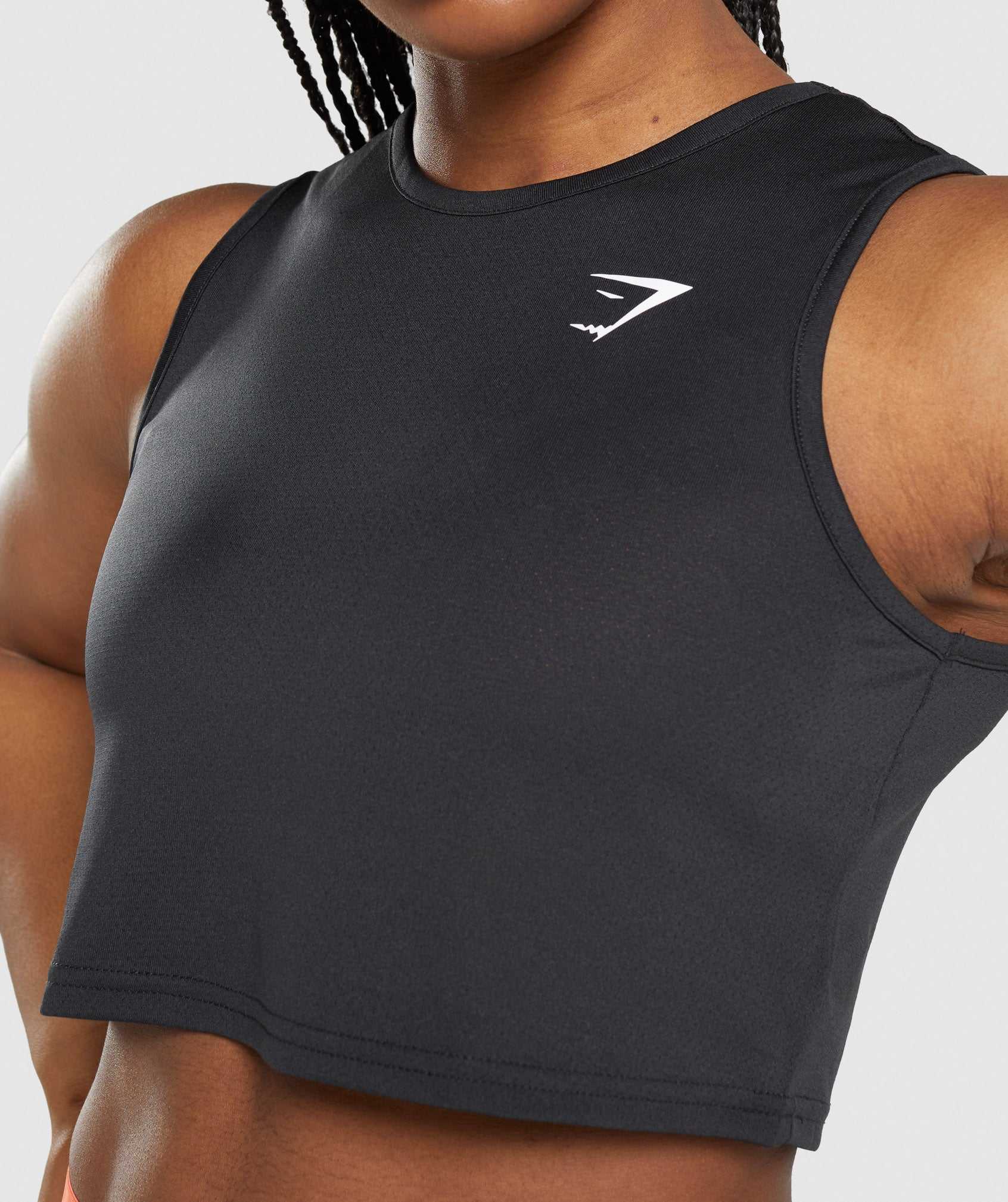 Gymshark Training Crop Tanktop Zwart | NORA43167