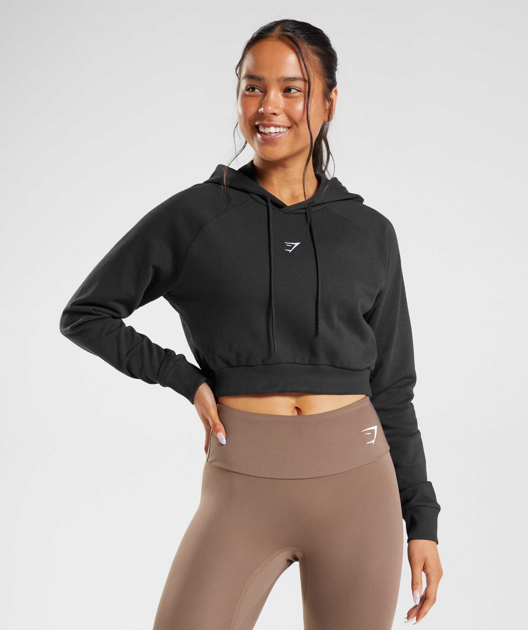 Gymshark Training Cropped Pullover Zwart | PZLE98251