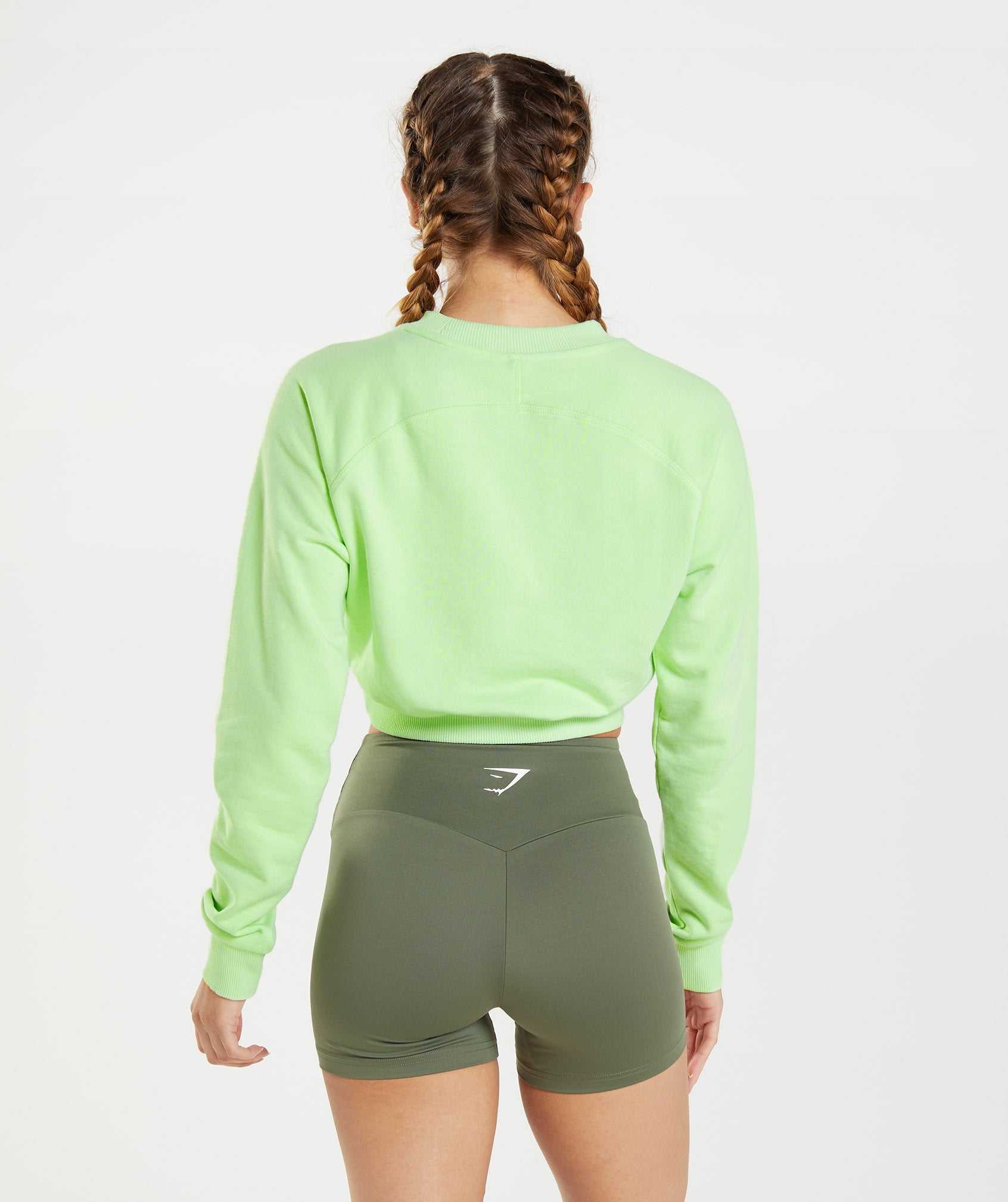 Gymshark Training Cropped Trui Pullover Groen | IWEK82697