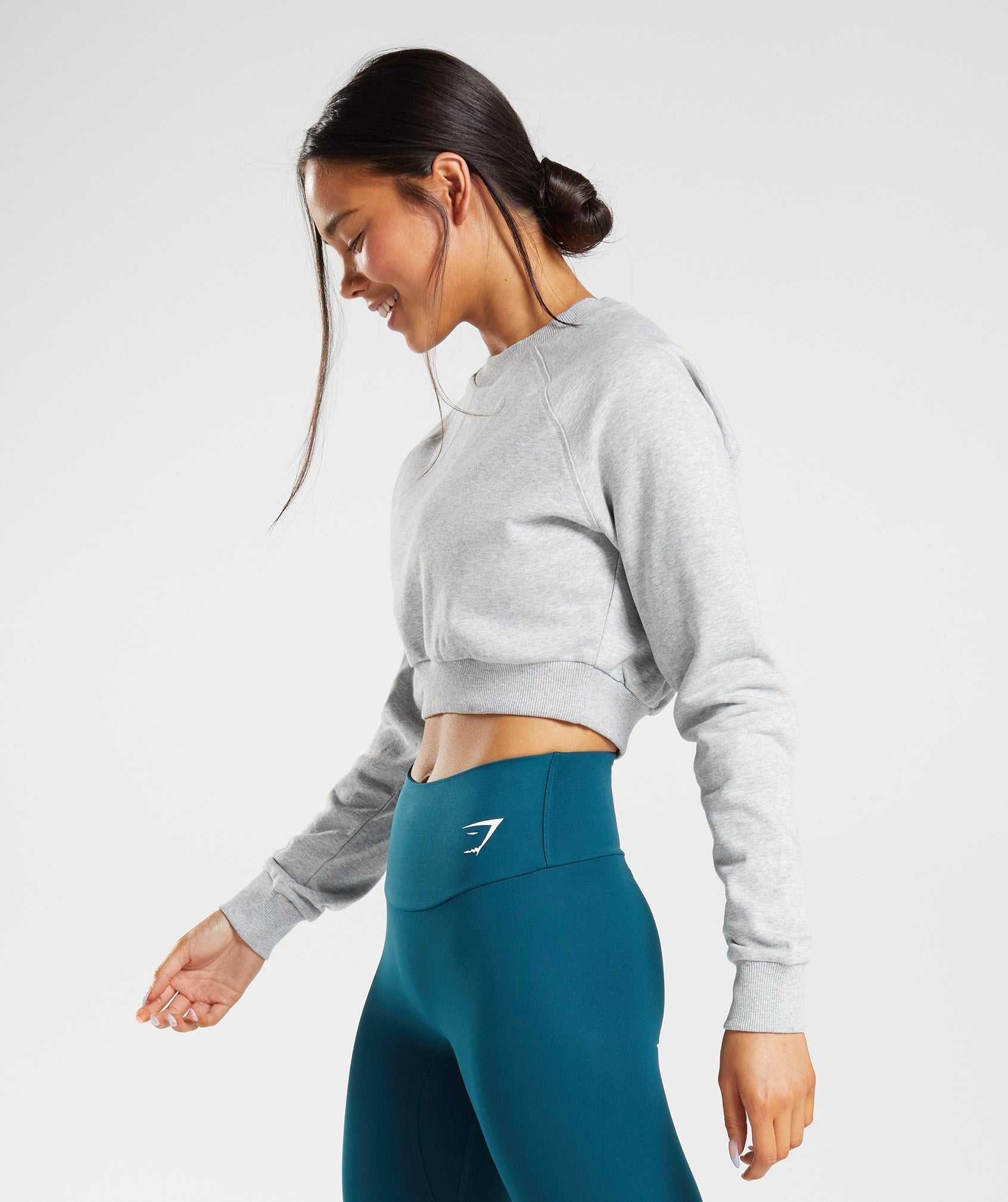 Gymshark Training Cropped Trui Pullover Lichtgrijs | WOPX06493