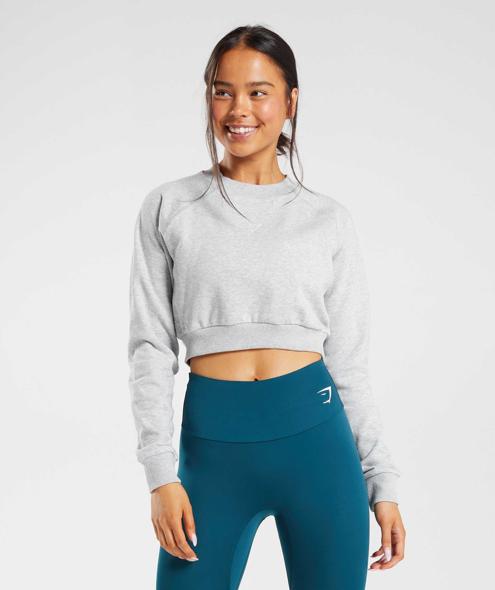 Gymshark Training Cropped Trui Pullover Lichtgrijs | WOPX06493