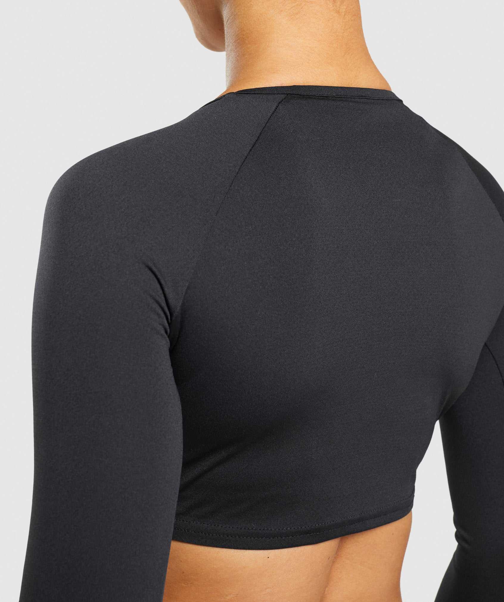 Gymshark Training Long Sleeve Crop Topjes Zwart | JYXF40659