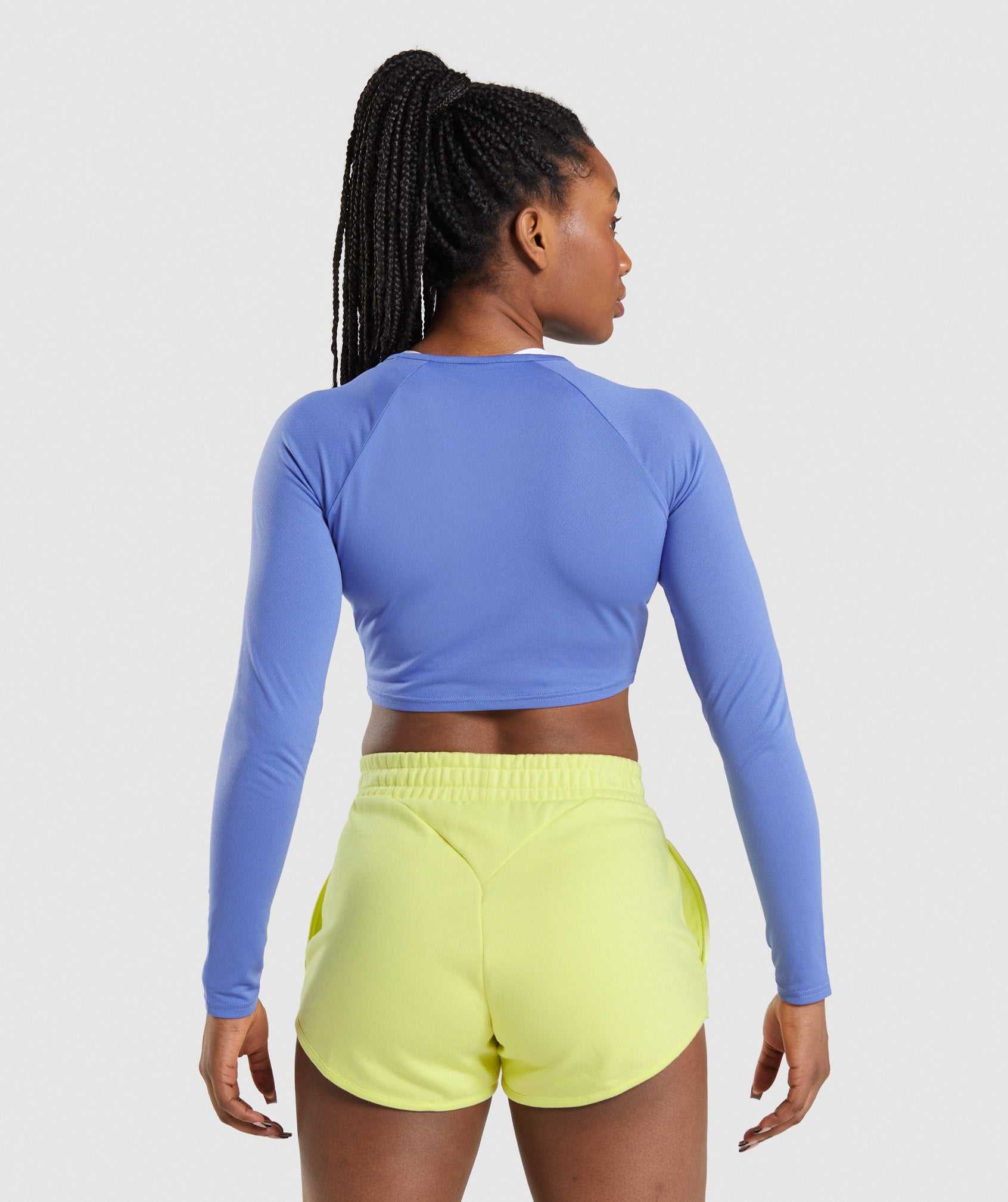 Gymshark Training Long Sleeve Crop Topjes Blauw | MKHL92013