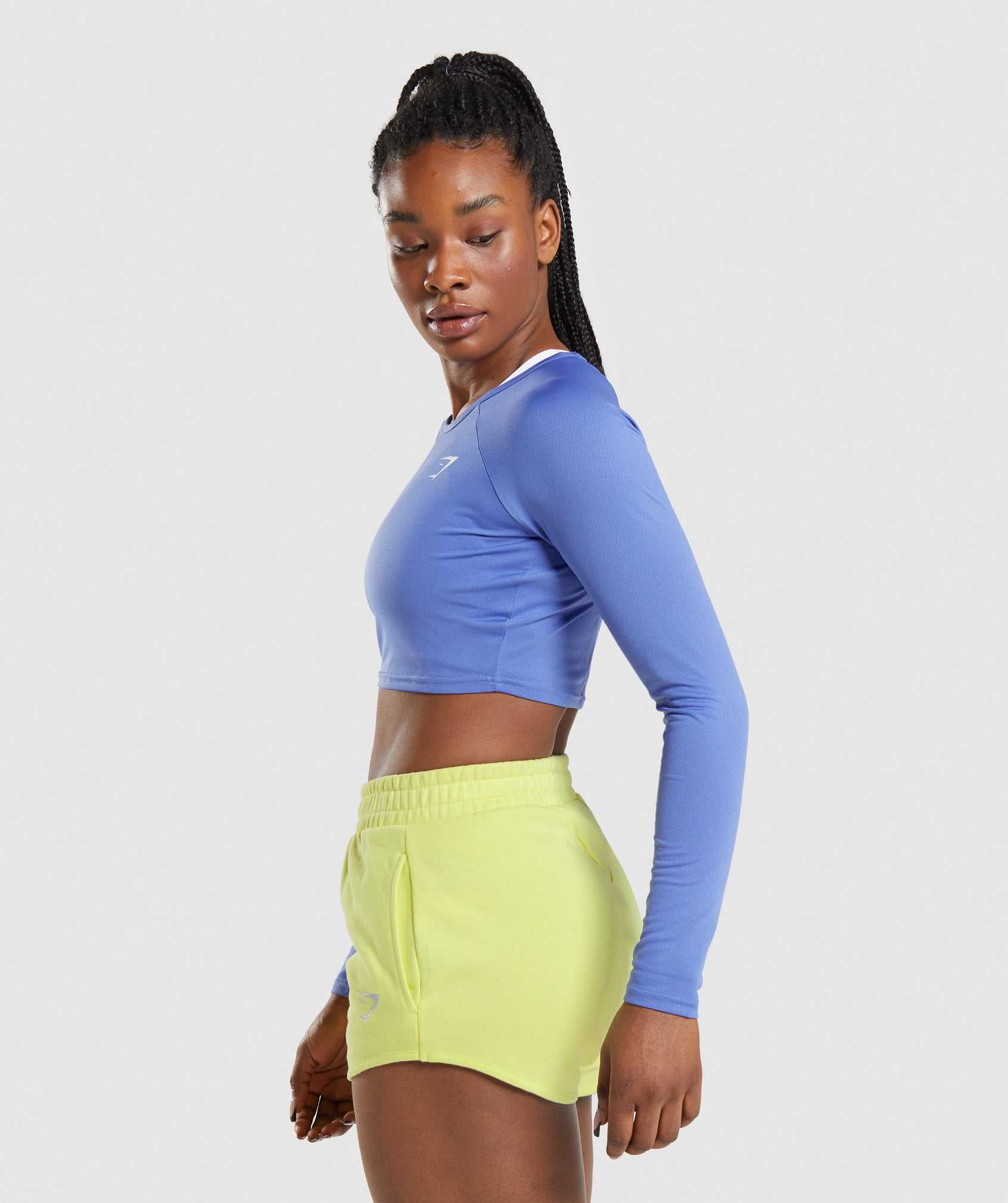 Gymshark Training Long Sleeve Crop Topjes Blauw | MKHL92013