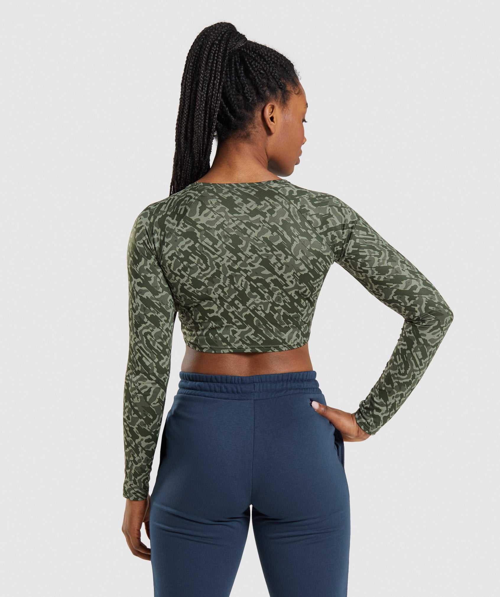 Gymshark Training Long Sleeve Crop Topjes Groen | RKSY65714