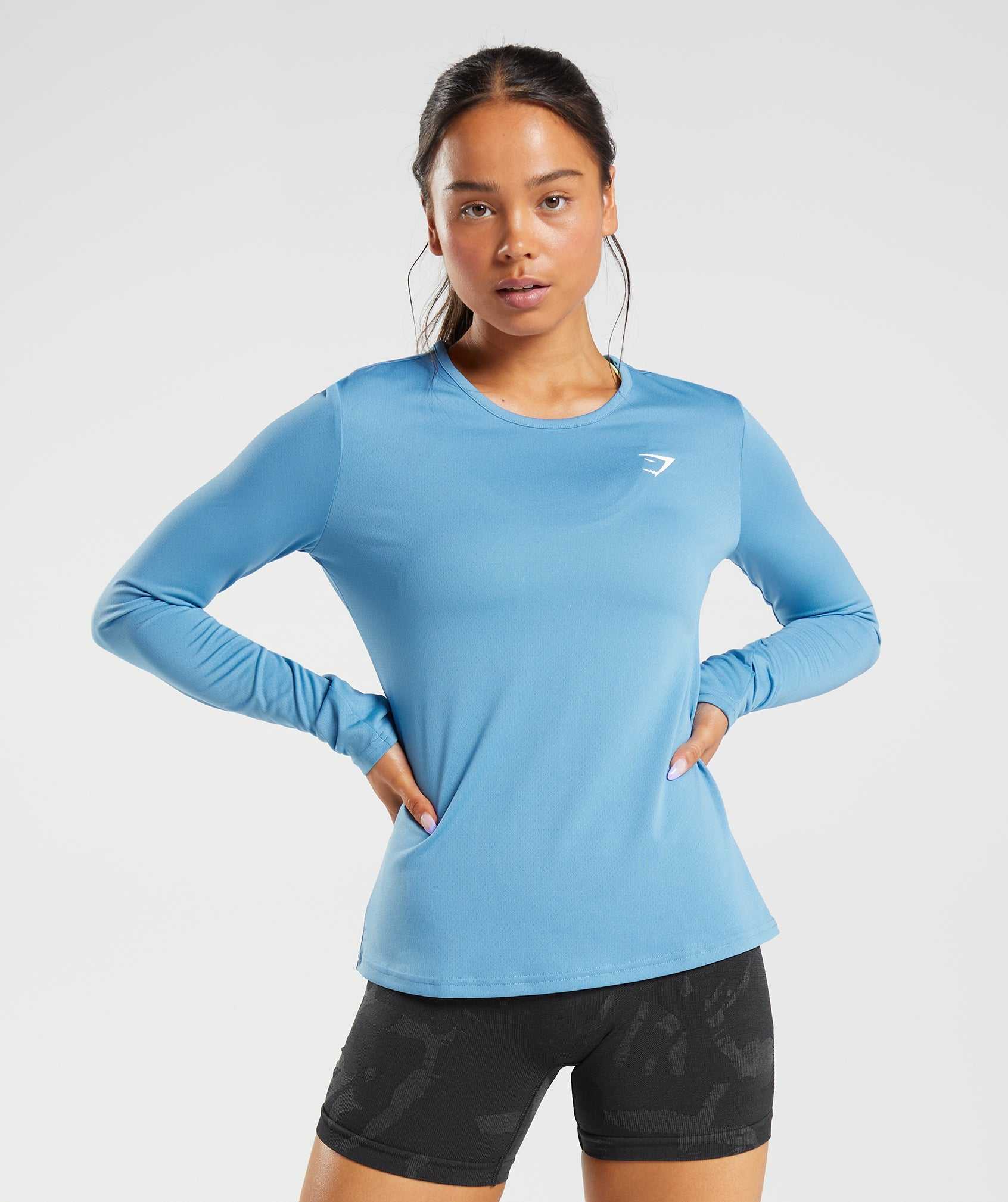 Gymshark Training Long Sleeve Topjes Blauw | DQIK42168