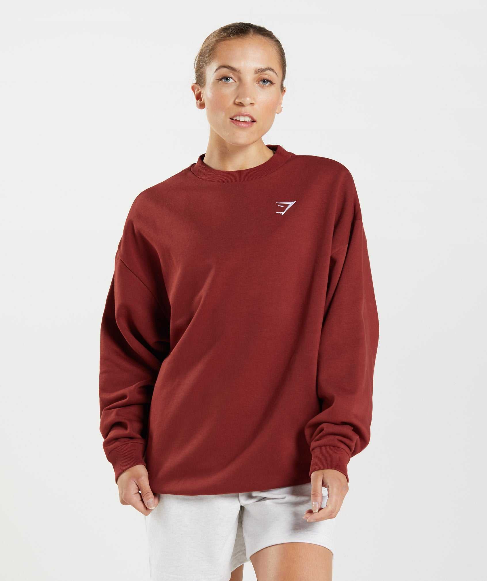 Gymshark Training Oversized Sweatshirt Pullover Rood | UCVS19673