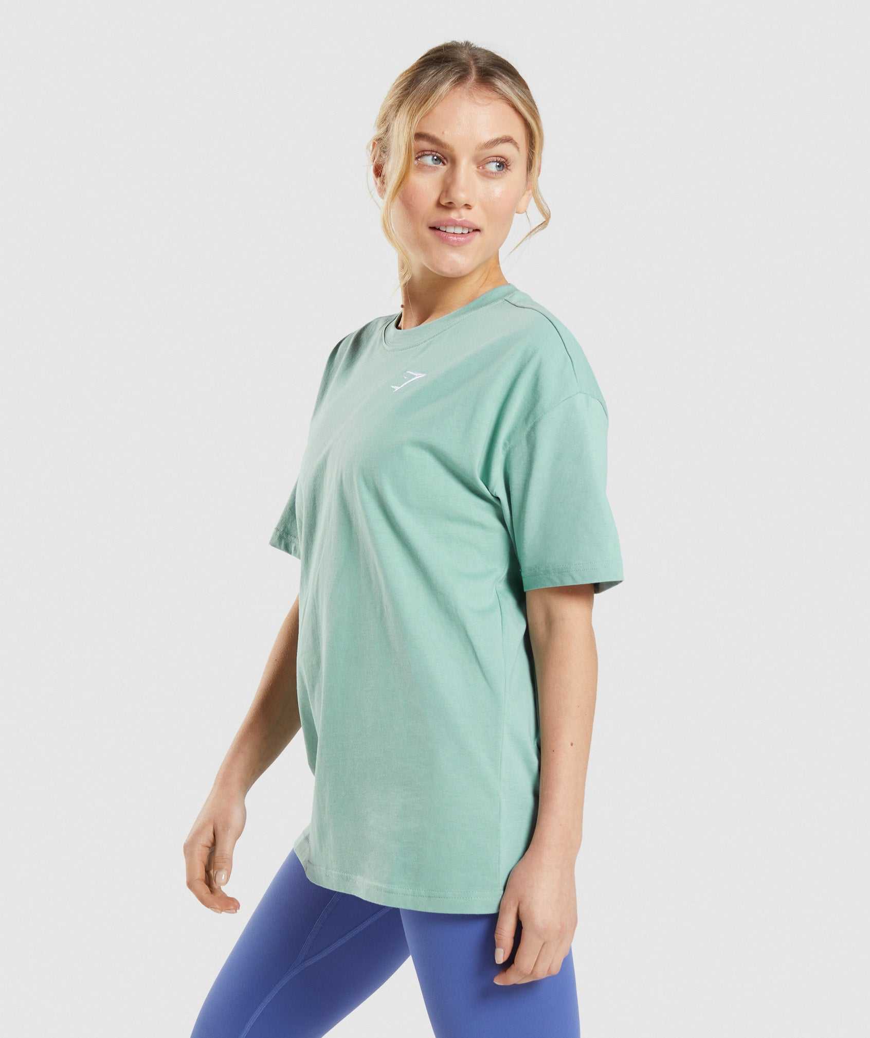 Gymshark Training Oversized T-shirts Blauw | FQUL19072