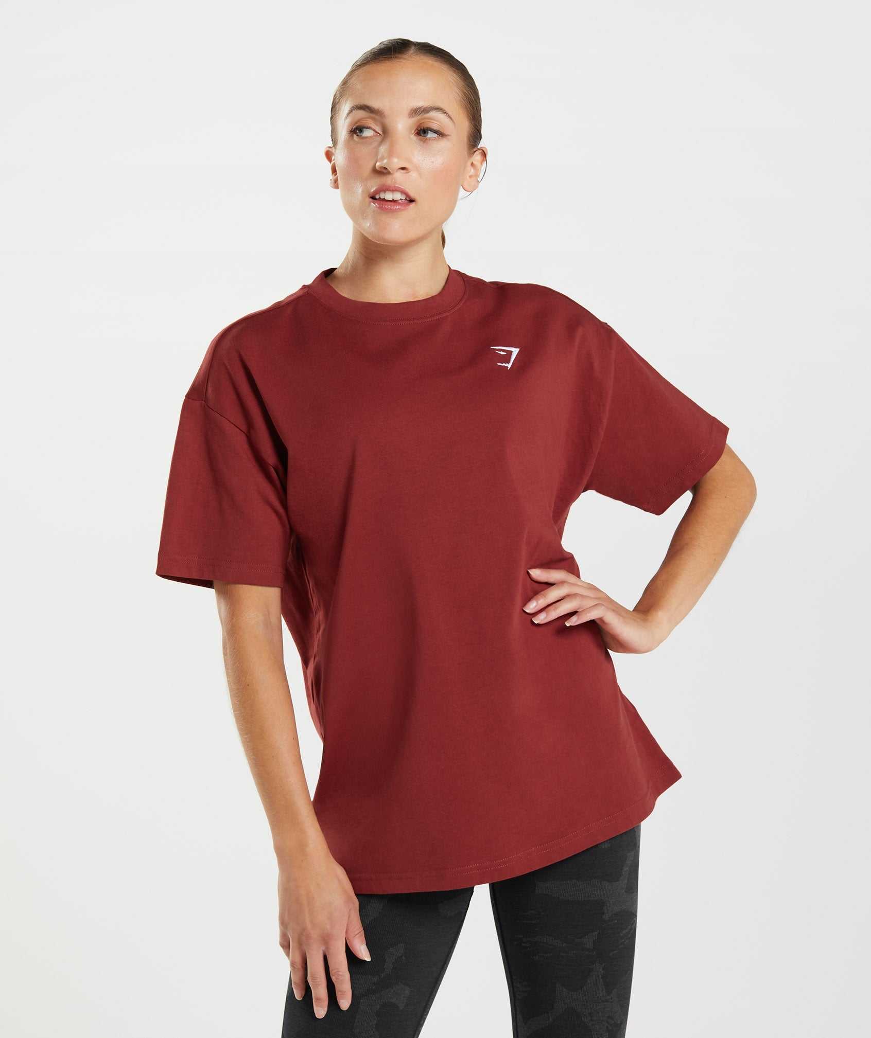 Gymshark Training Oversized T-shirts Rood | FTHS97063