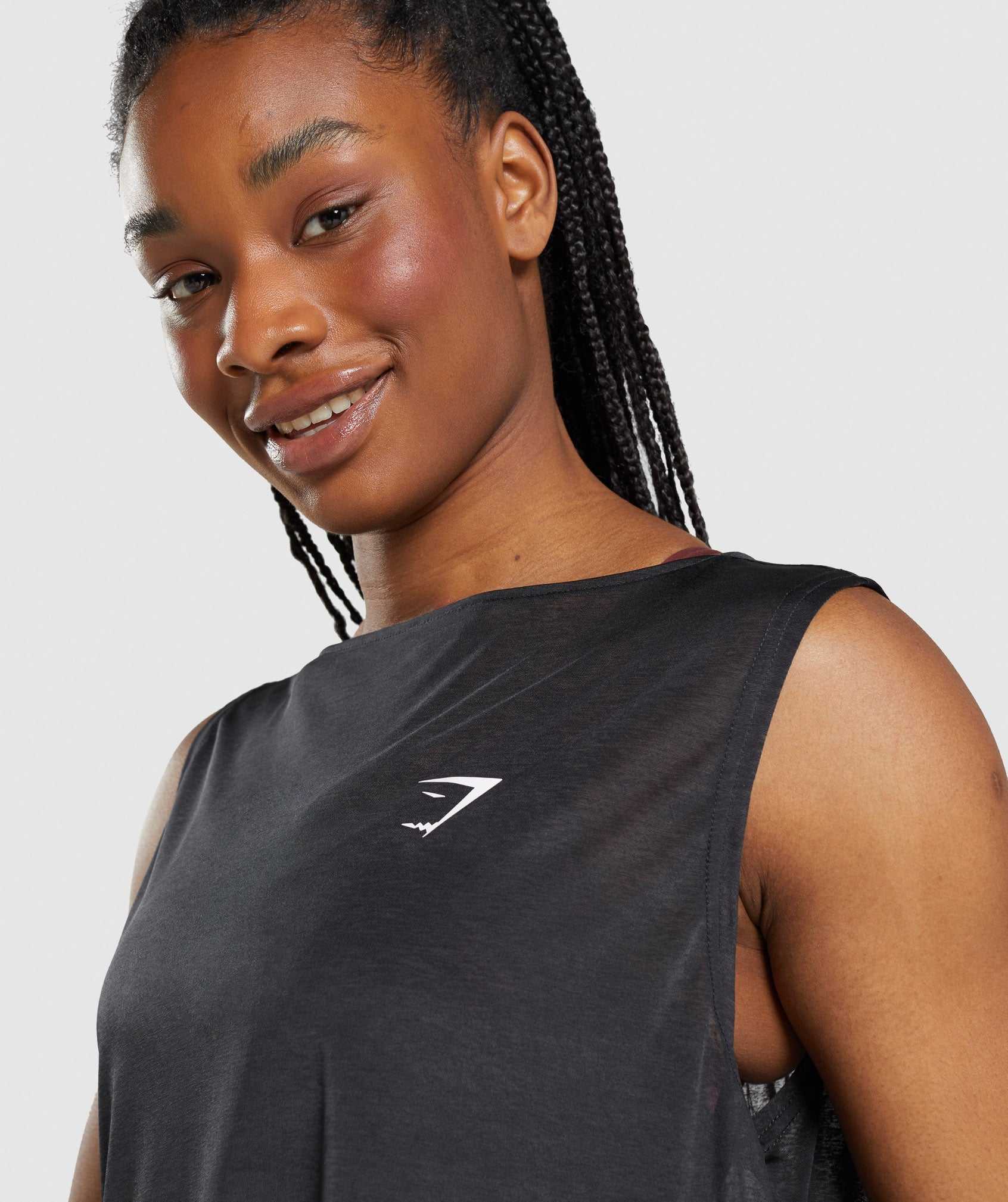 Gymshark Training Oversized Tanktop Zwart | AGOY18673