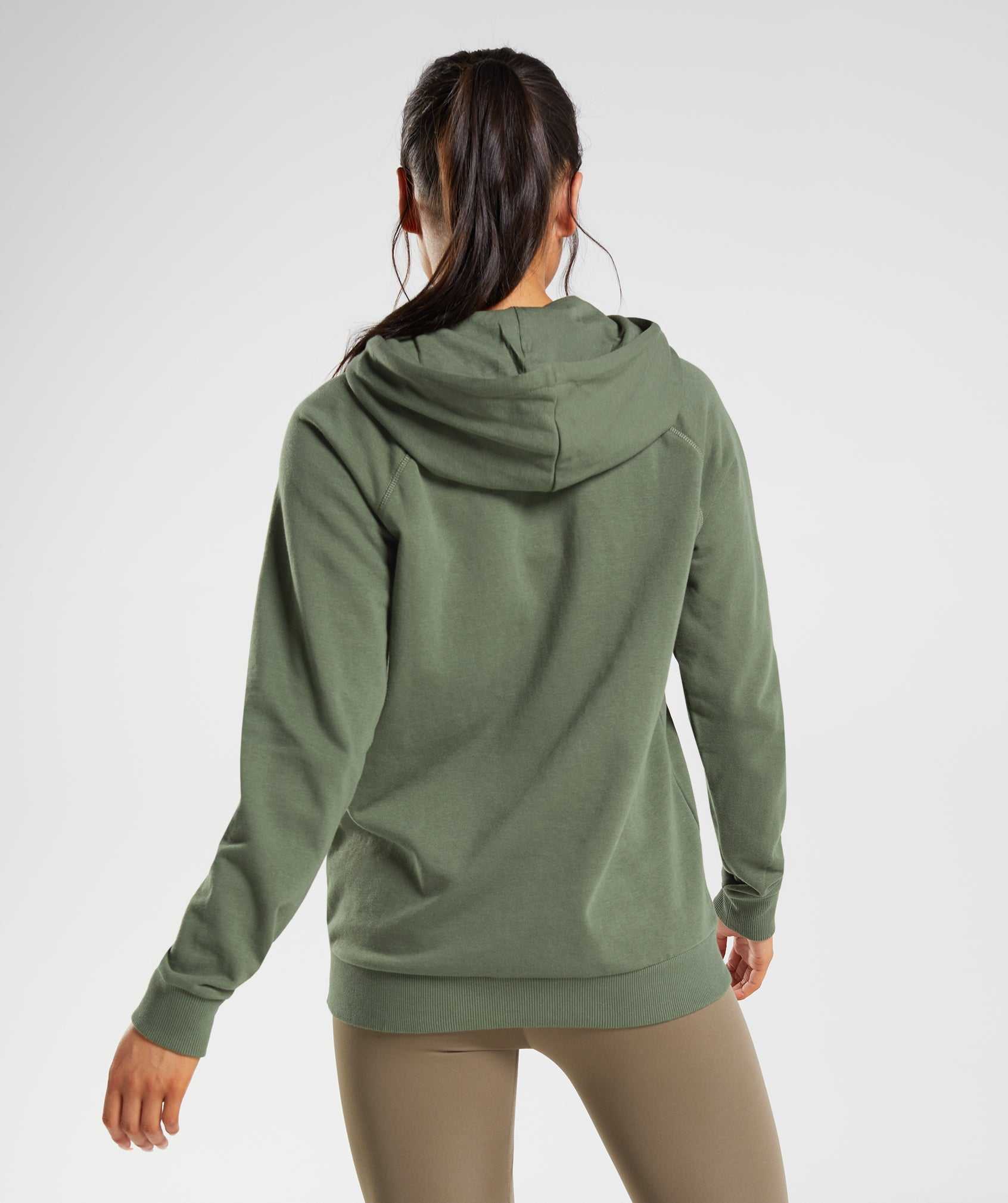 Gymshark Training Zip Hoodie Olijfgroen | TALG08316