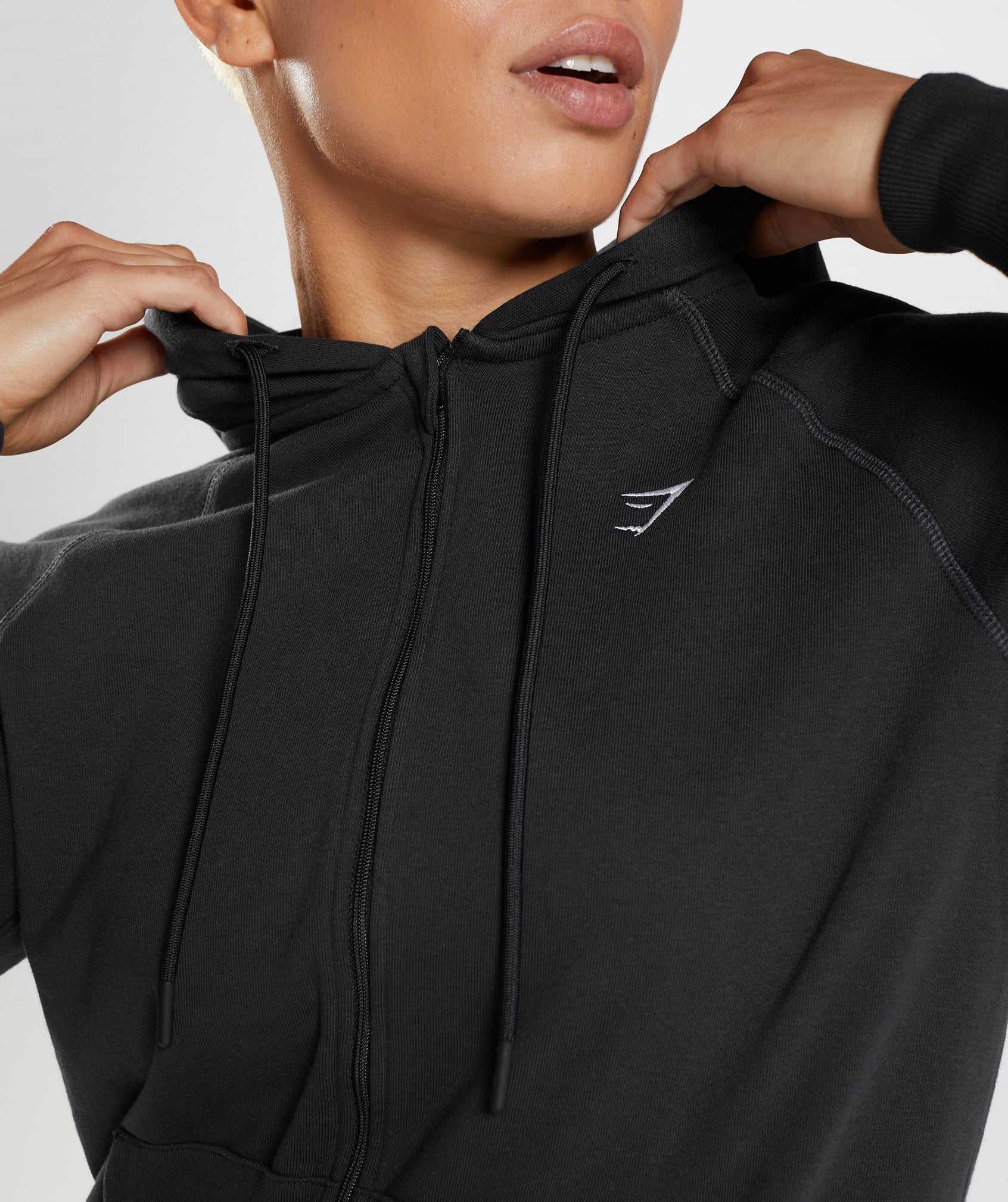 Gymshark Training Zip Hoodie Zwart | VGBP01928