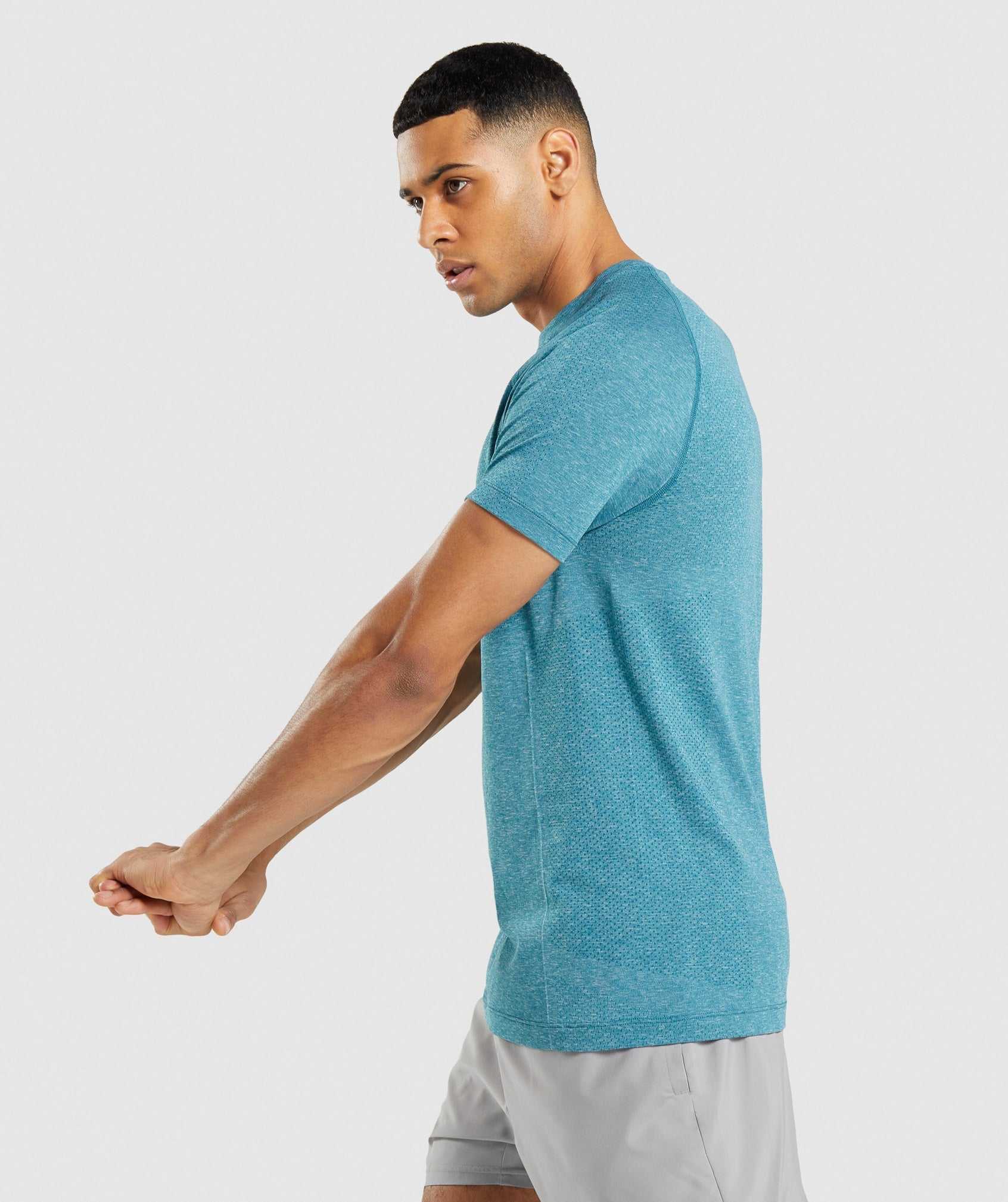 Gymshark Vital Light Seamless T-shirts Turquoise | WTUS50947