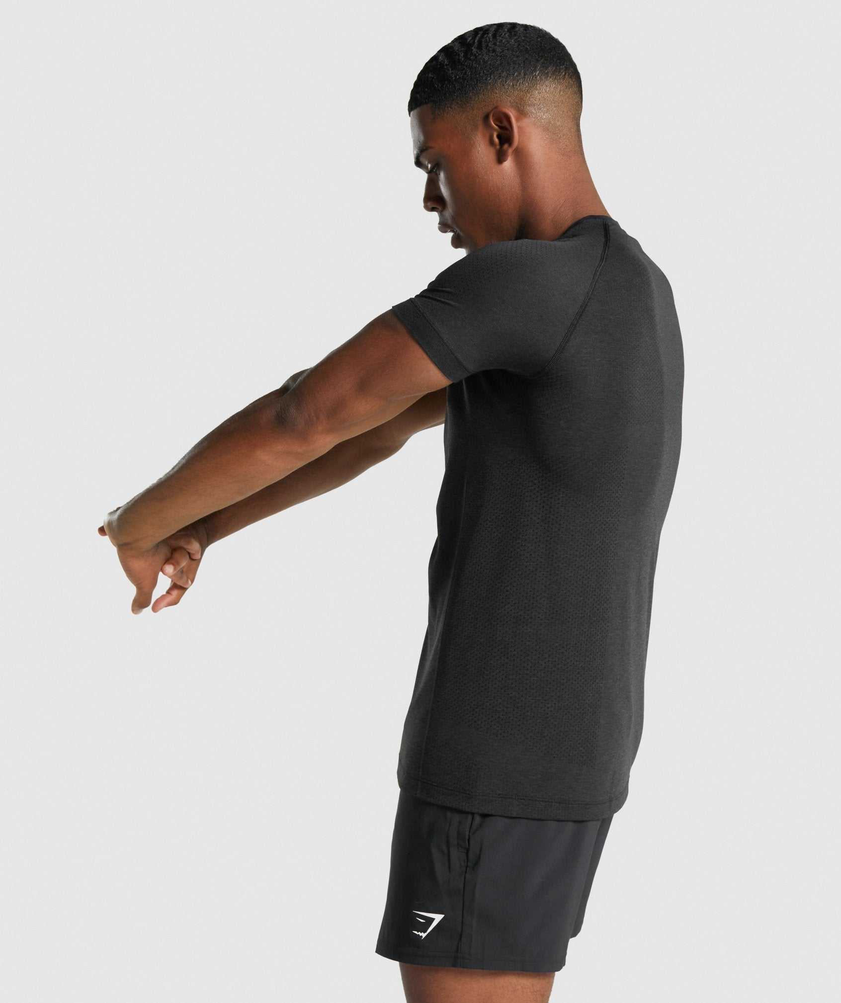 Gymshark Vital Light Seamless T-shirts Zwart | STUG37056