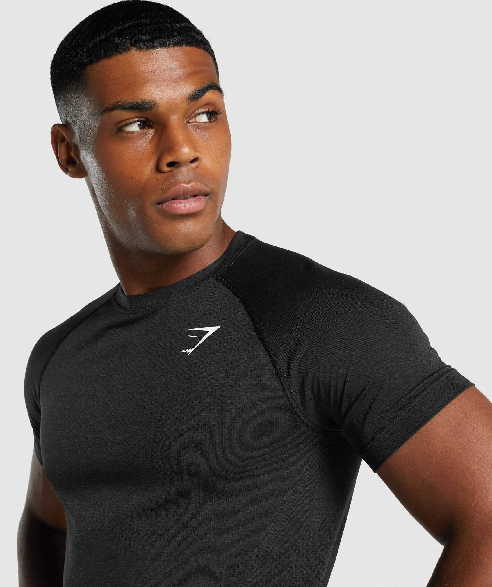 Gymshark Vital Light Seamless T-shirts Zwart | STUG37056