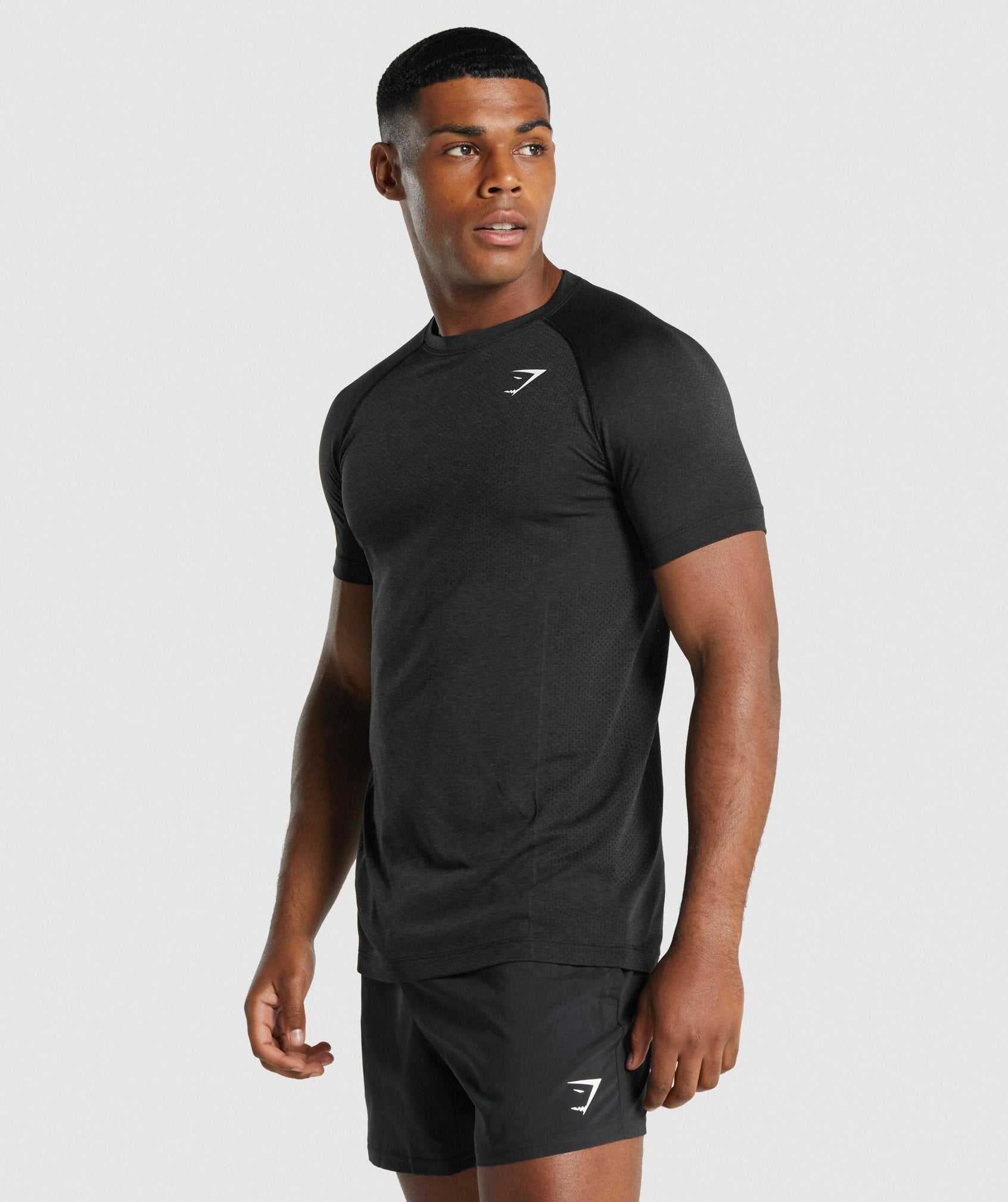 Gymshark Vital Light Seamless T-shirts Zwart | STUG37056