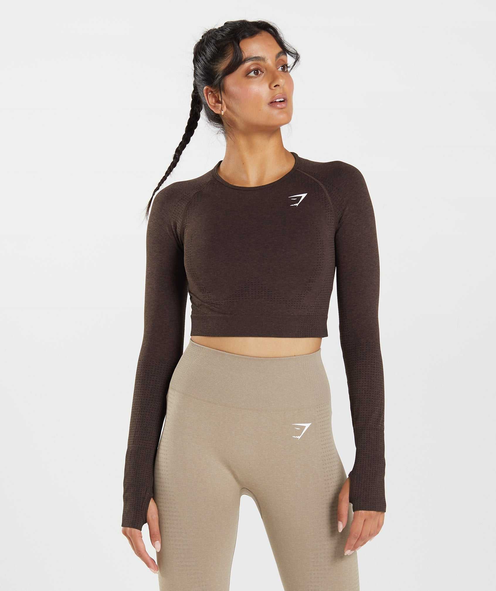 Gymshark Vital Seamless 2.0 Crop Topjes Roze Bruin | GJTD56207