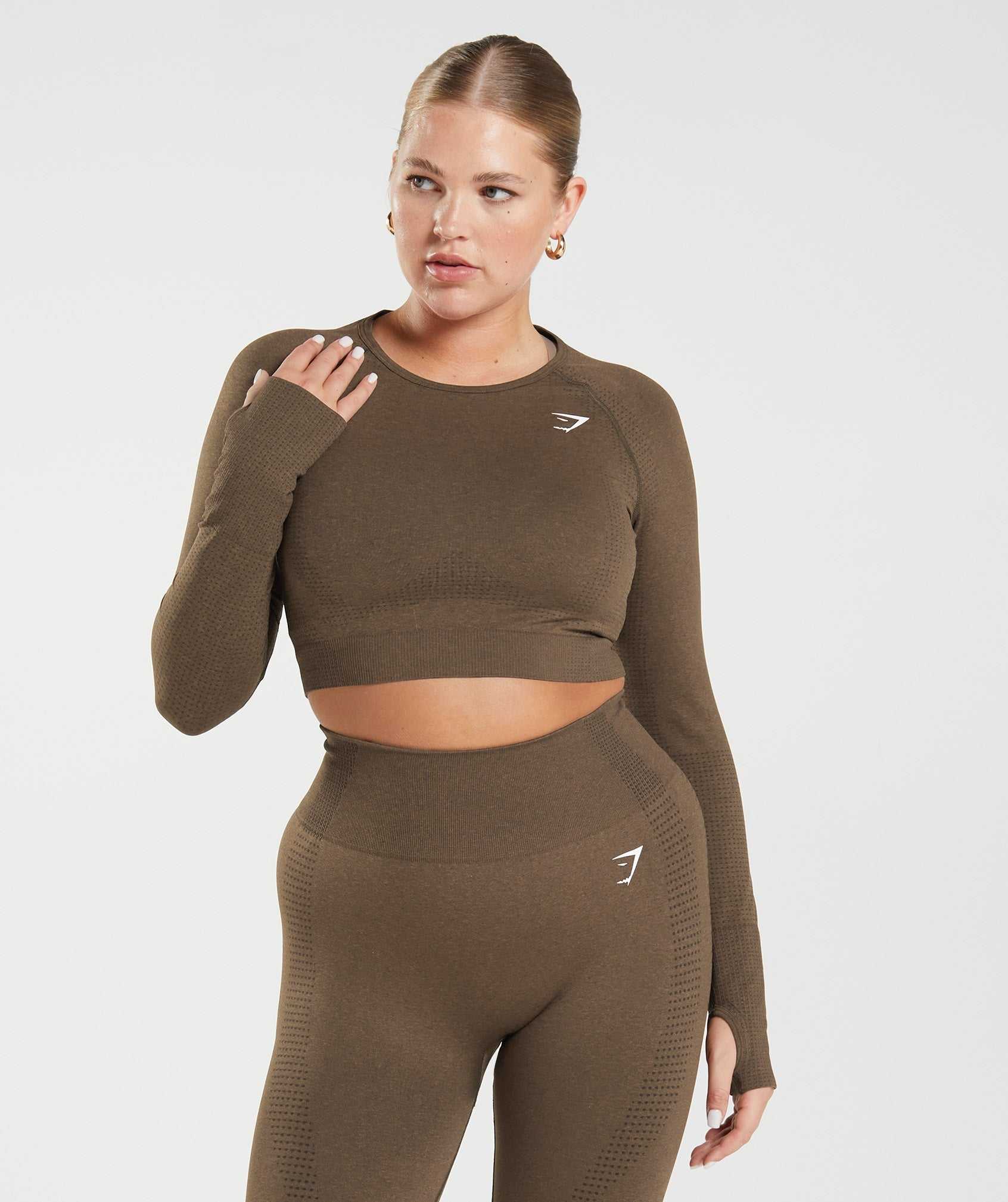 Gymshark Vital Seamless 2.0 Crop Topjes Beige | RUXL63854