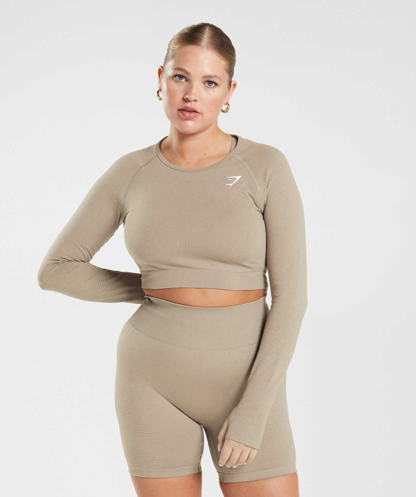 Gymshark Vital Seamless 2.0 Crop Topjes Lichtgeel Bruin | YPGW62870