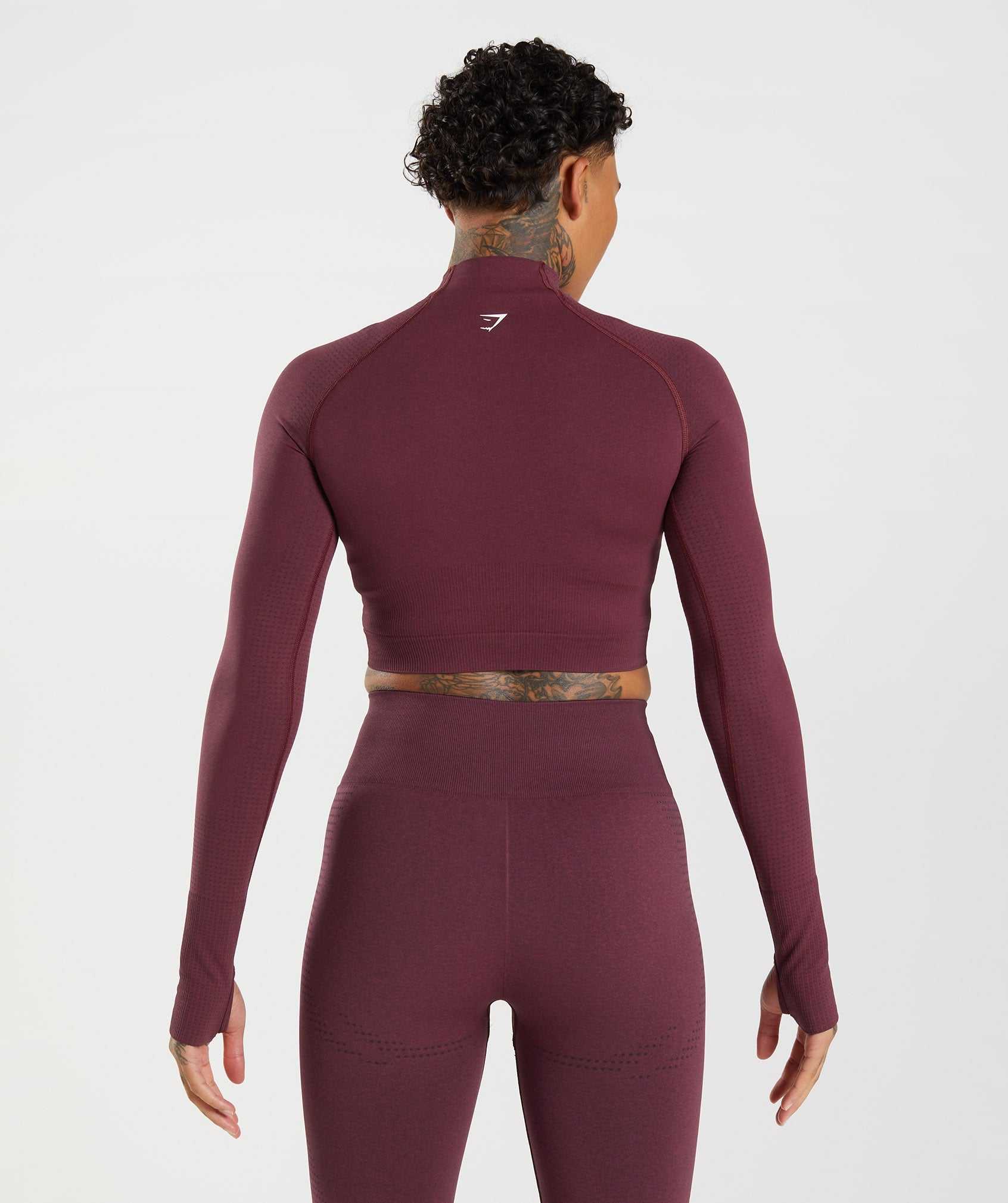 Gymshark Vital Seamless 2.0 High Neck Midi Topjes Bordeaux | JGUB73850