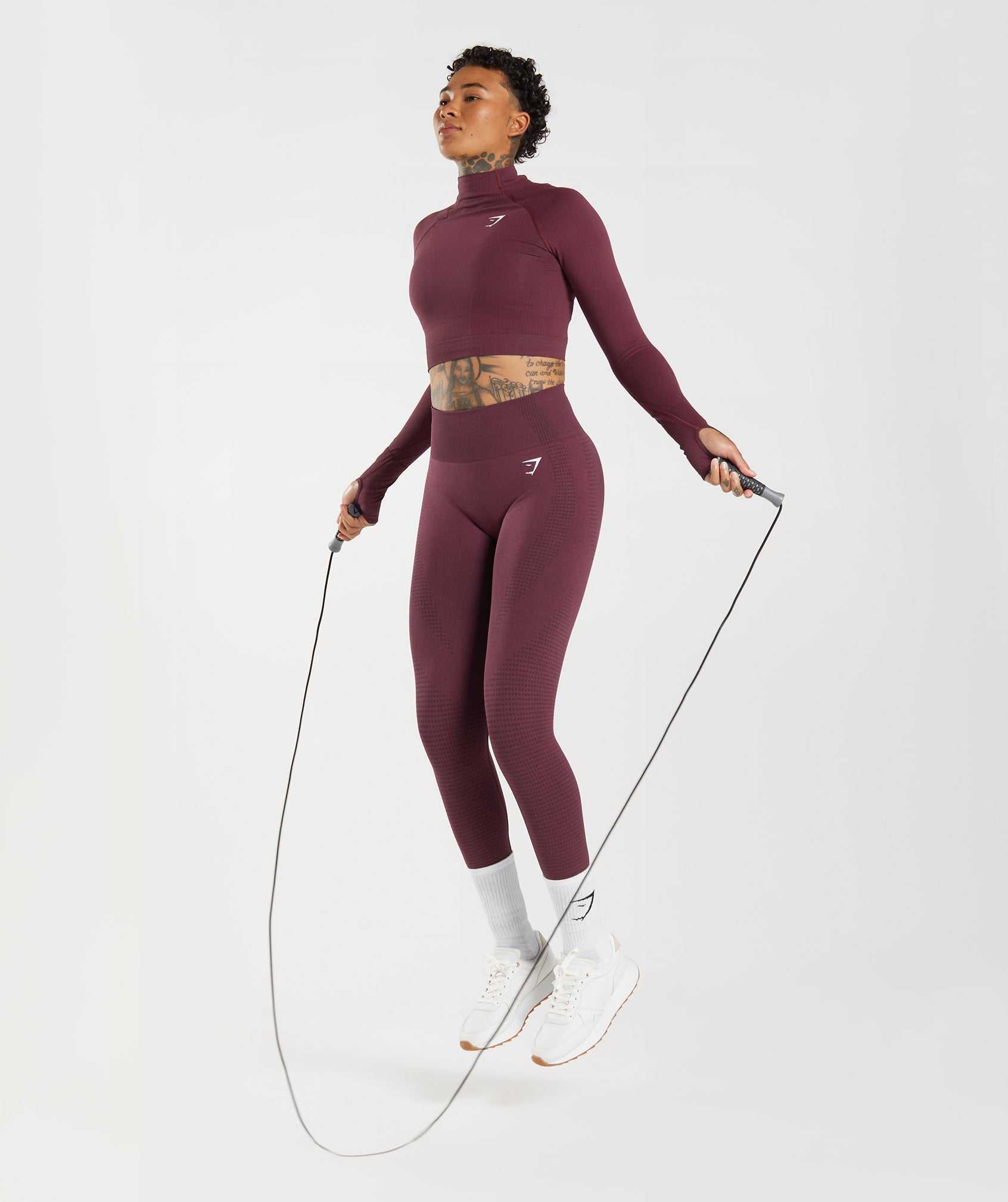 Gymshark Vital Seamless 2.0 High Neck Midi Topjes Bordeaux | JGUB73850