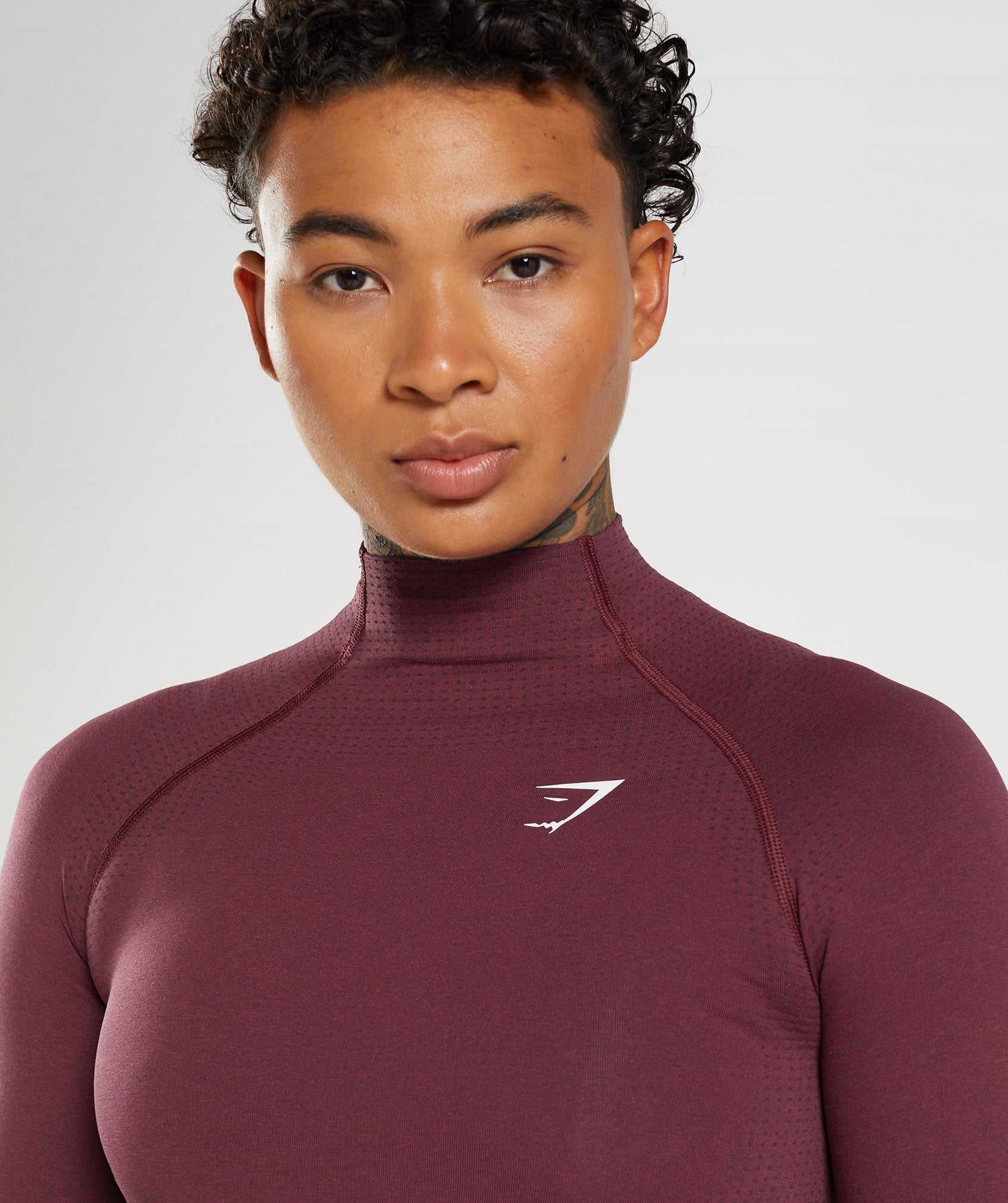 Gymshark Vital Seamless 2.0 High Neck Midi Topjes Bordeaux | JGUB73850