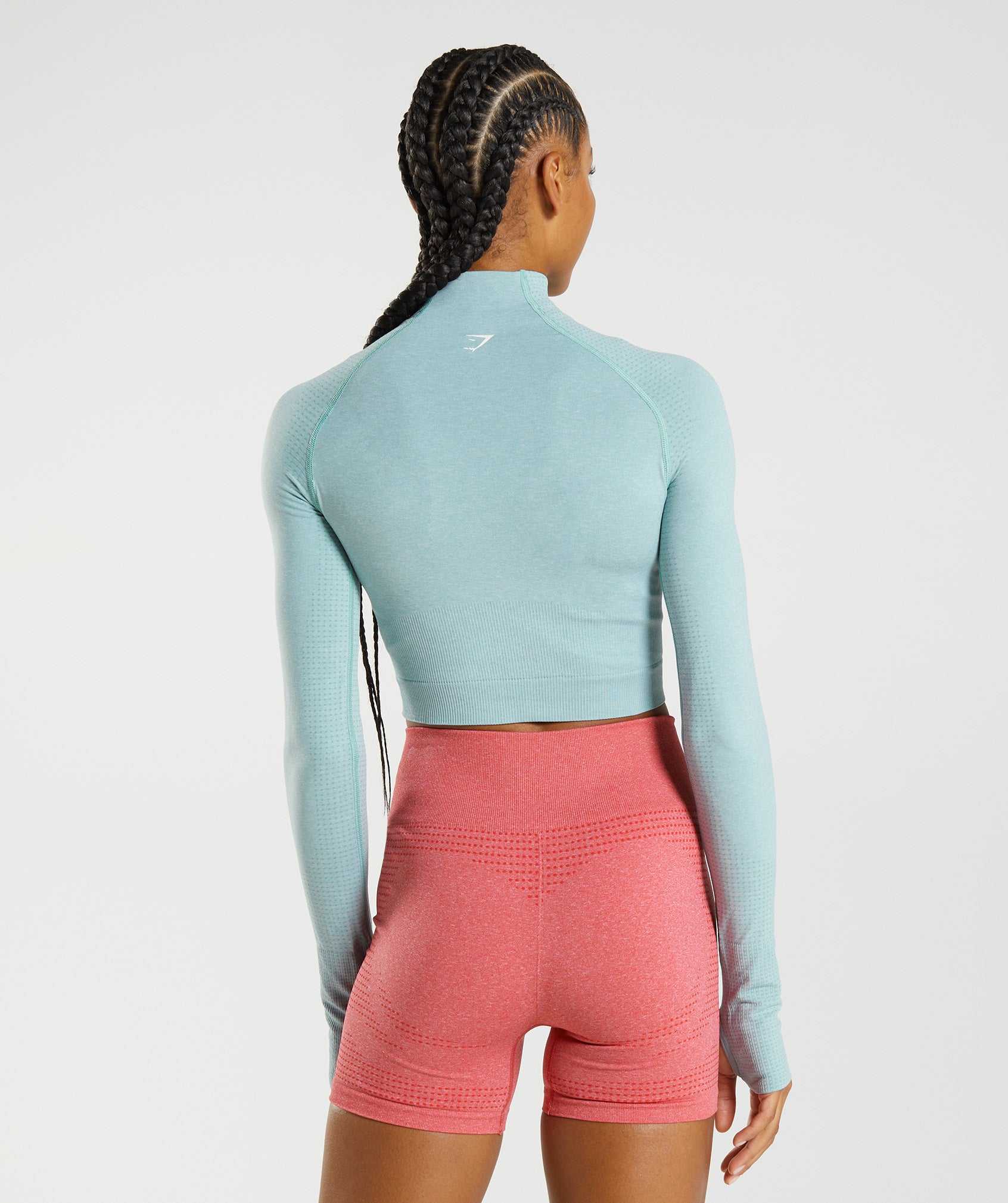 Gymshark Vital Seamless 2.0 High Neck Midi Topjes Blauw | UQRC86704