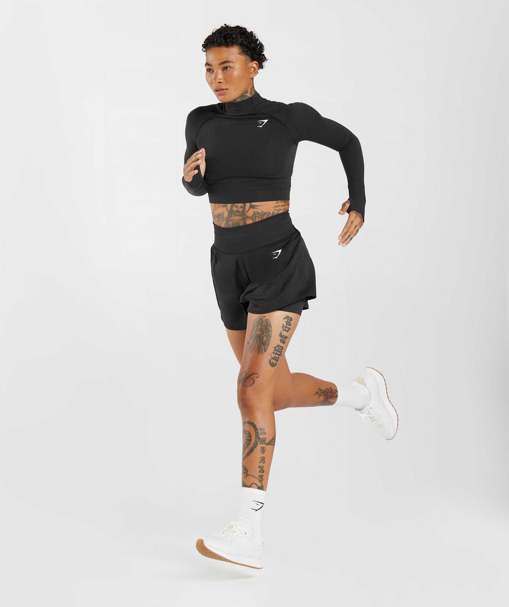 Gymshark Vital Seamless 2.0 High Neck Midi Topjes Zwart | WPAV47806