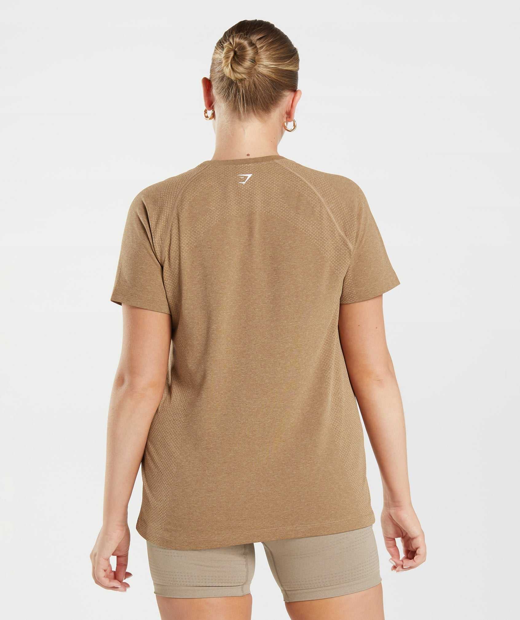 Gymshark Vital Seamless 2.0 Light T-shirts Beige | JHOV30569