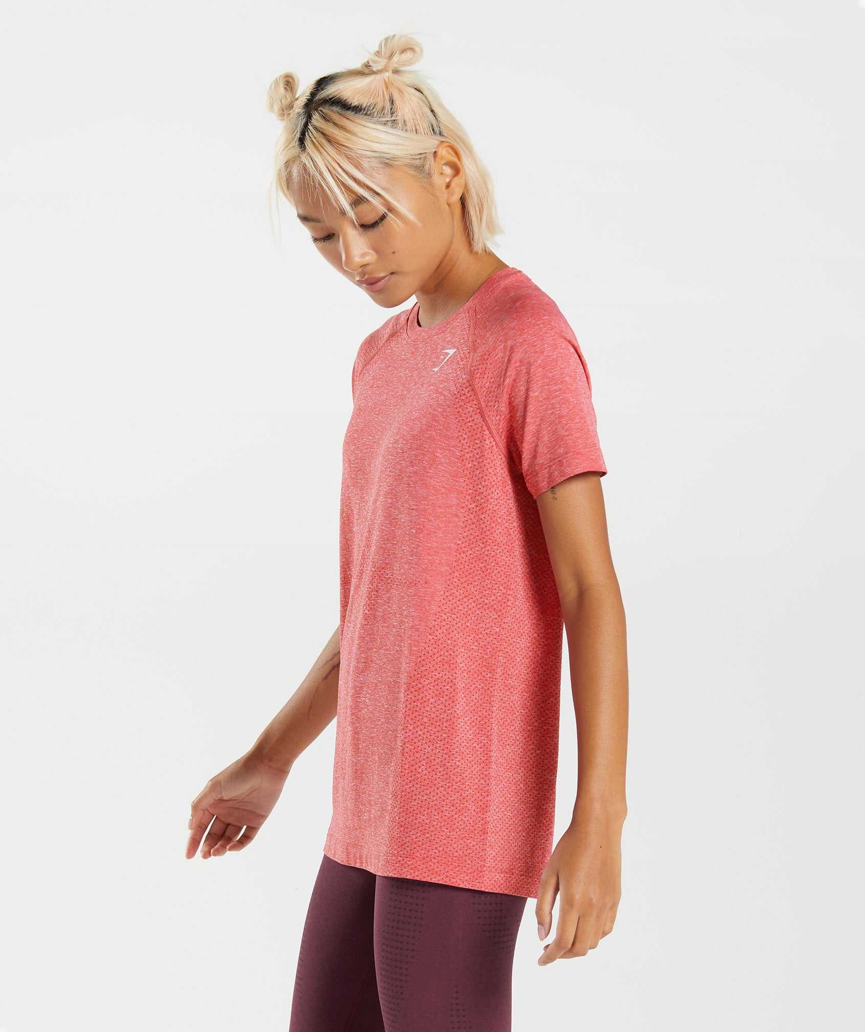 Gymshark Vital Seamless 2.0 Light T-shirts Rood | KXQH10538