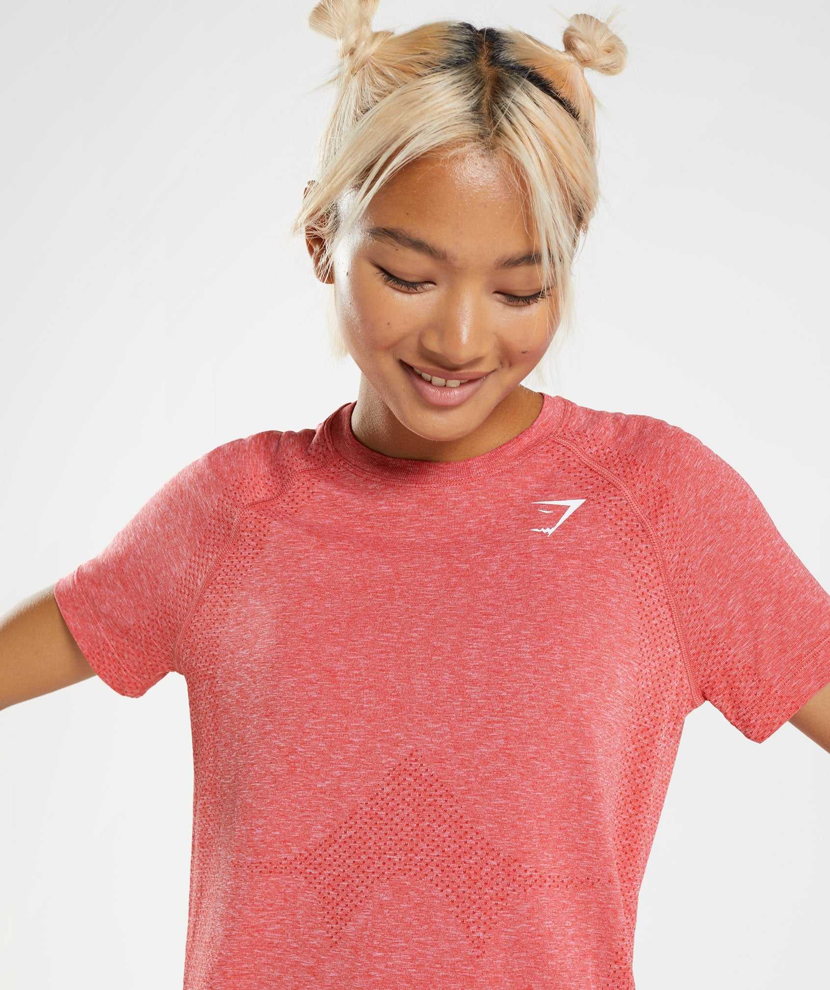 Gymshark Vital Seamless 2.0 Light T-shirts Rood | KXQH10538