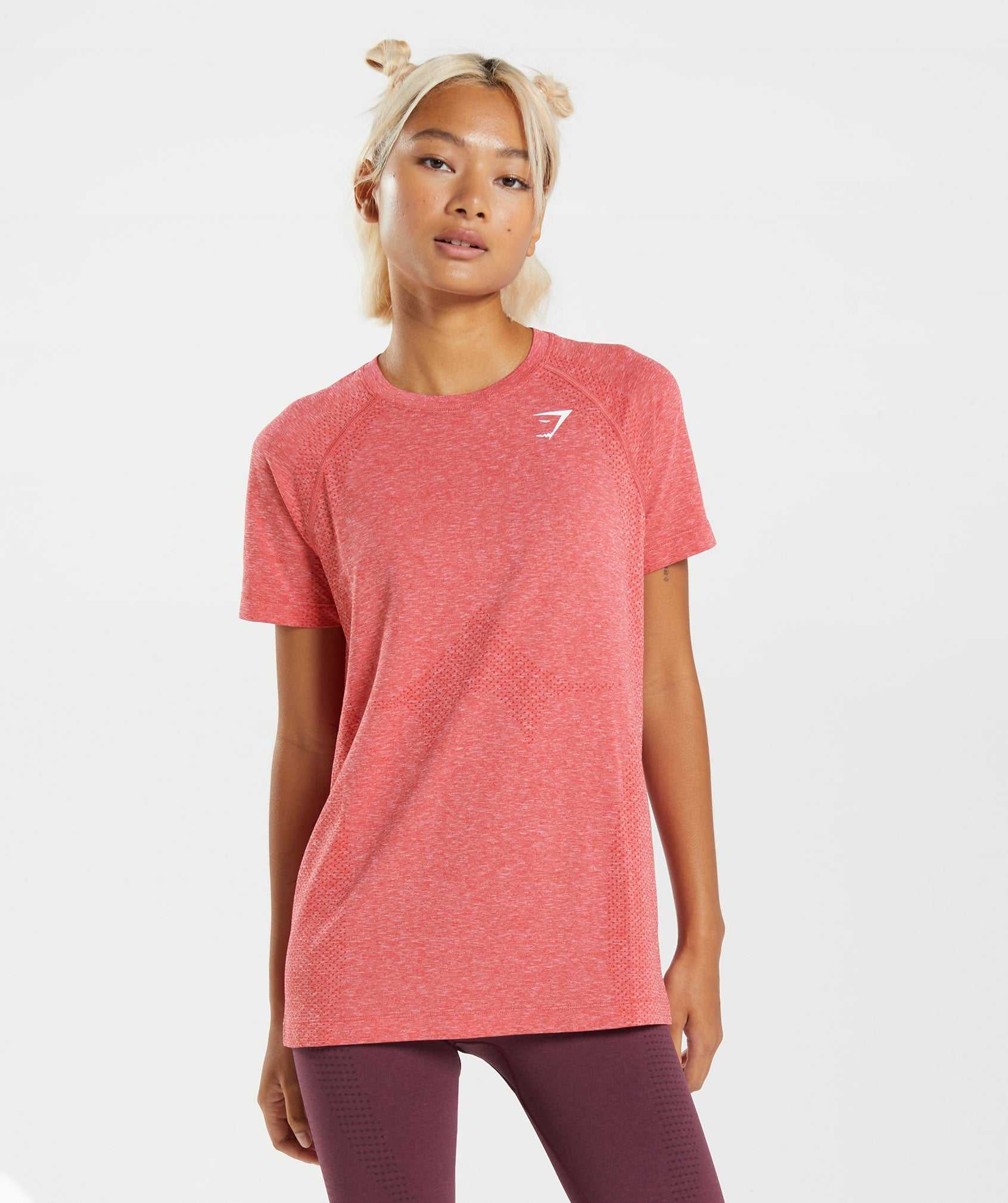 Gymshark Vital Seamless 2.0 Light T-shirts Rood | KXQH10538