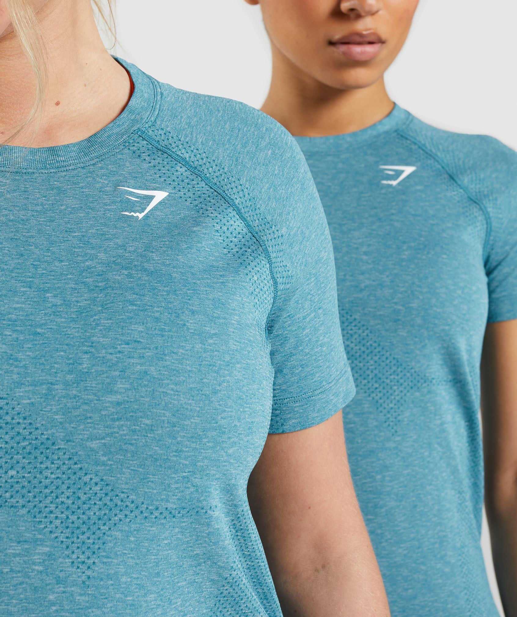 Gymshark Vital Seamless 2.0 Light T-shirts Turquoise | MEPT49732