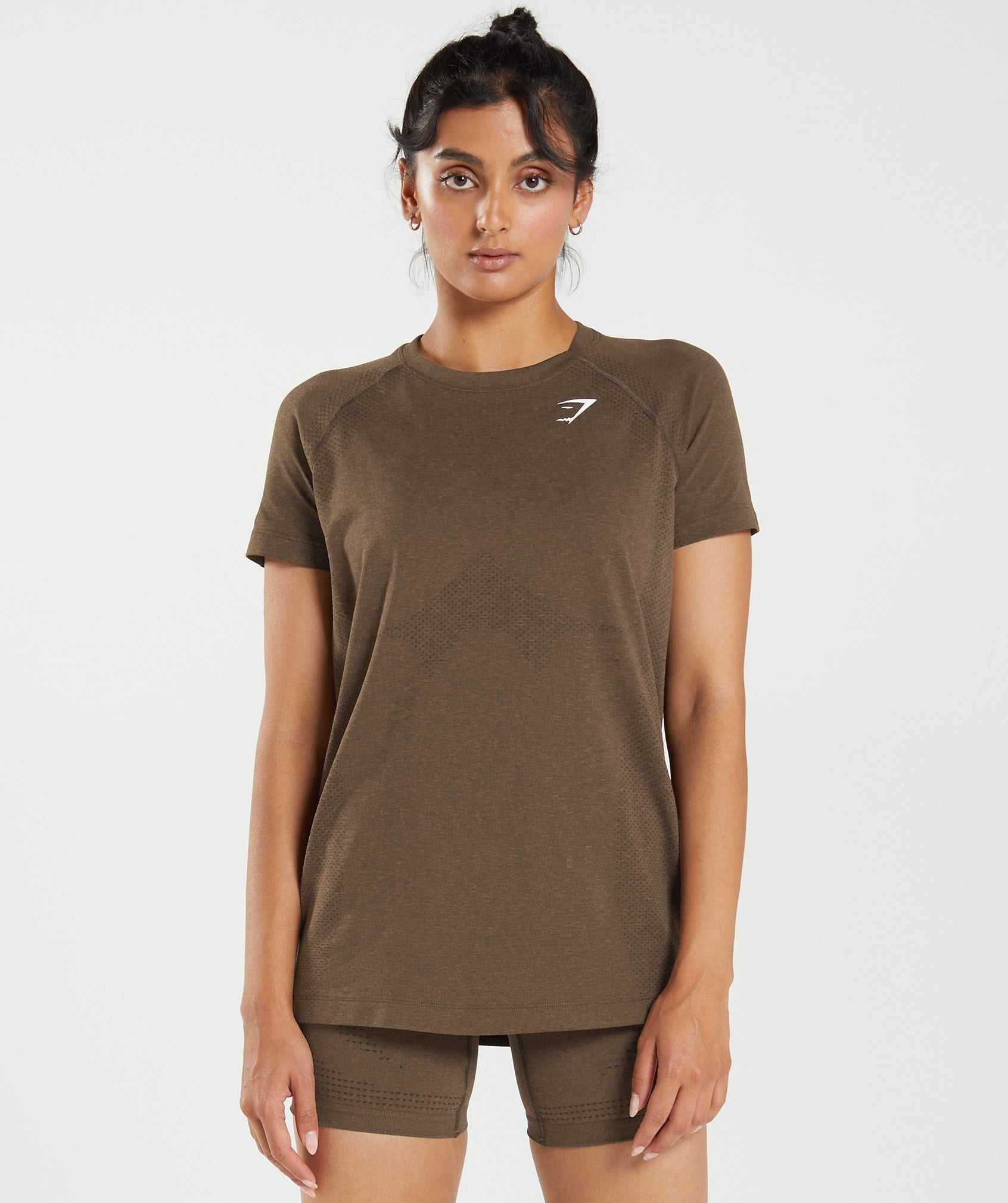 Gymshark Vital Seamless 2.0 Light T-shirts Beige | UIAZ64905