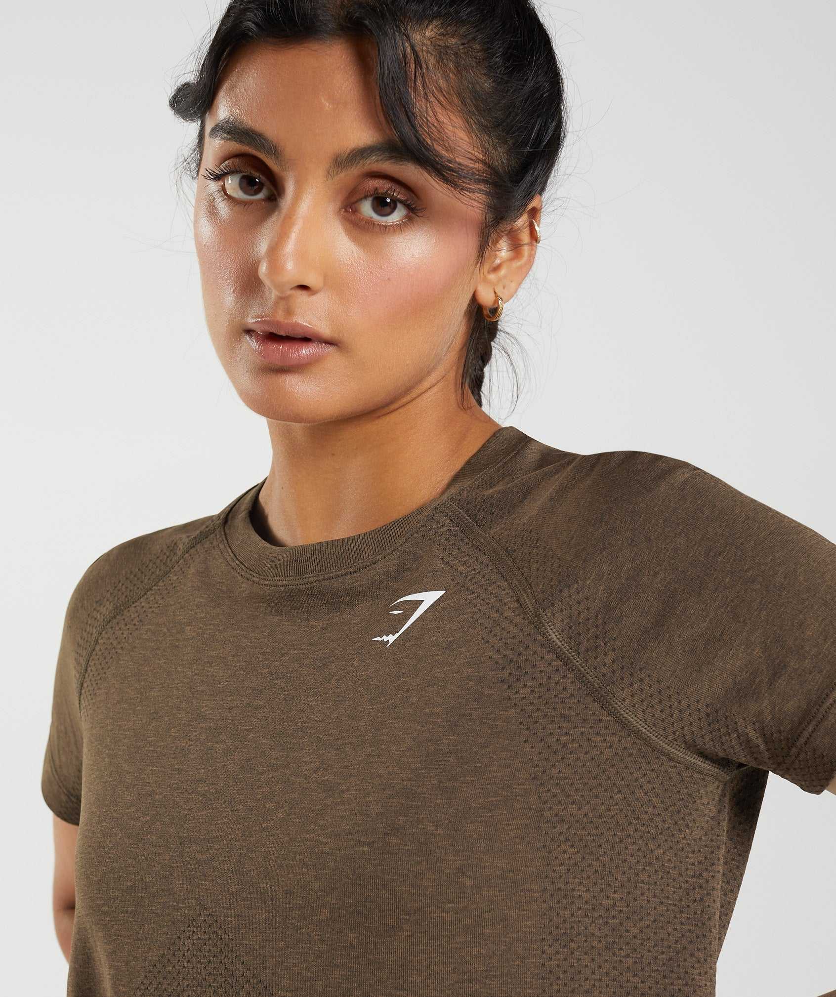 Gymshark Vital Seamless 2.0 Light T-shirts Beige | UIAZ64905