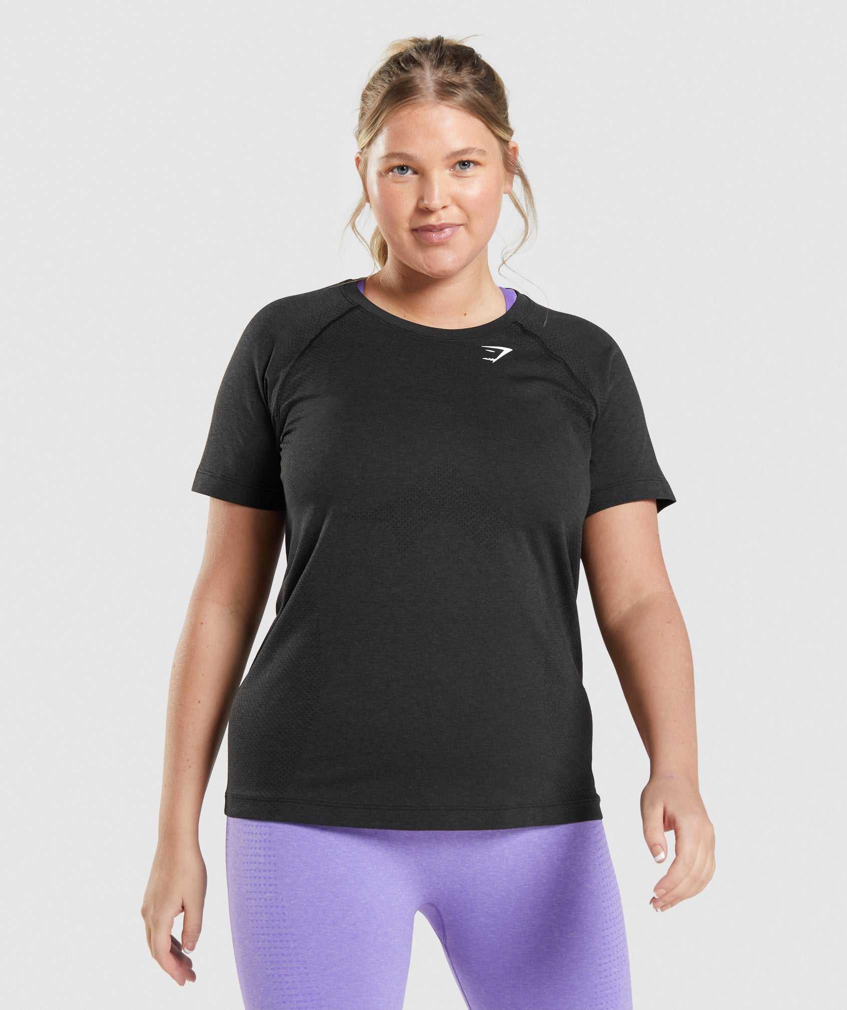 Gymshark Vital Seamless 2.0 Light T-shirts Zwart | VGOL17950