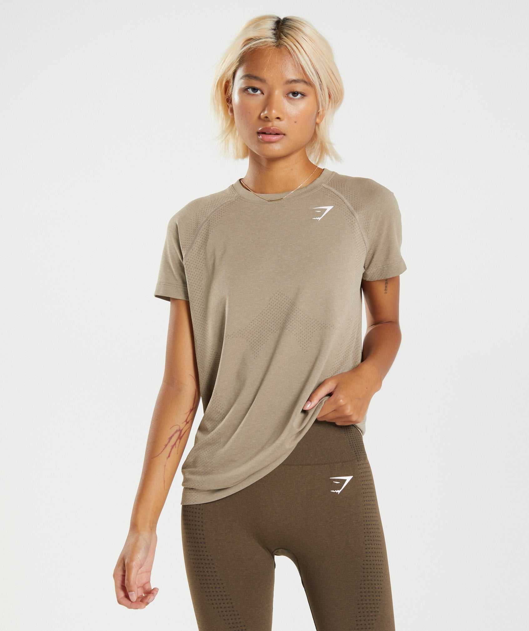 Gymshark Vital Seamless 2.0 Light T-shirts Lichtgeel Bruin | VJRU50179