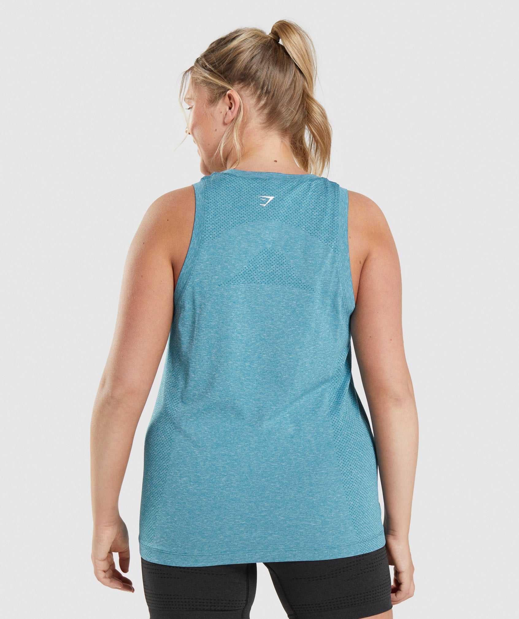 Gymshark Vital Seamless 2.0 Light Tanktop Turquoise | QGDO86013