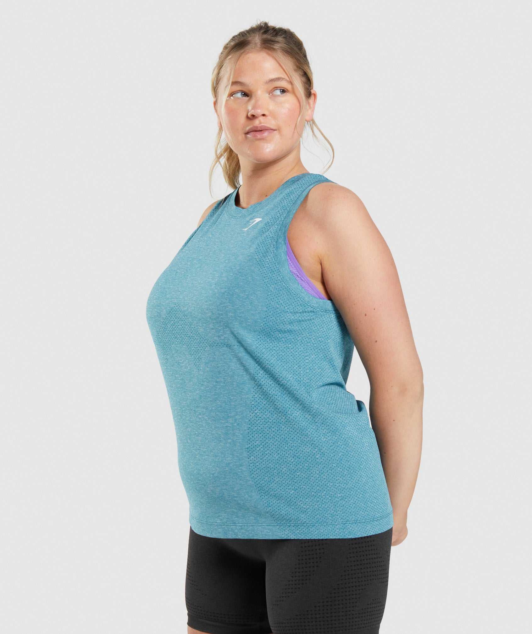 Gymshark Vital Seamless 2.0 Light Tanktop Turquoise | QGDO86013