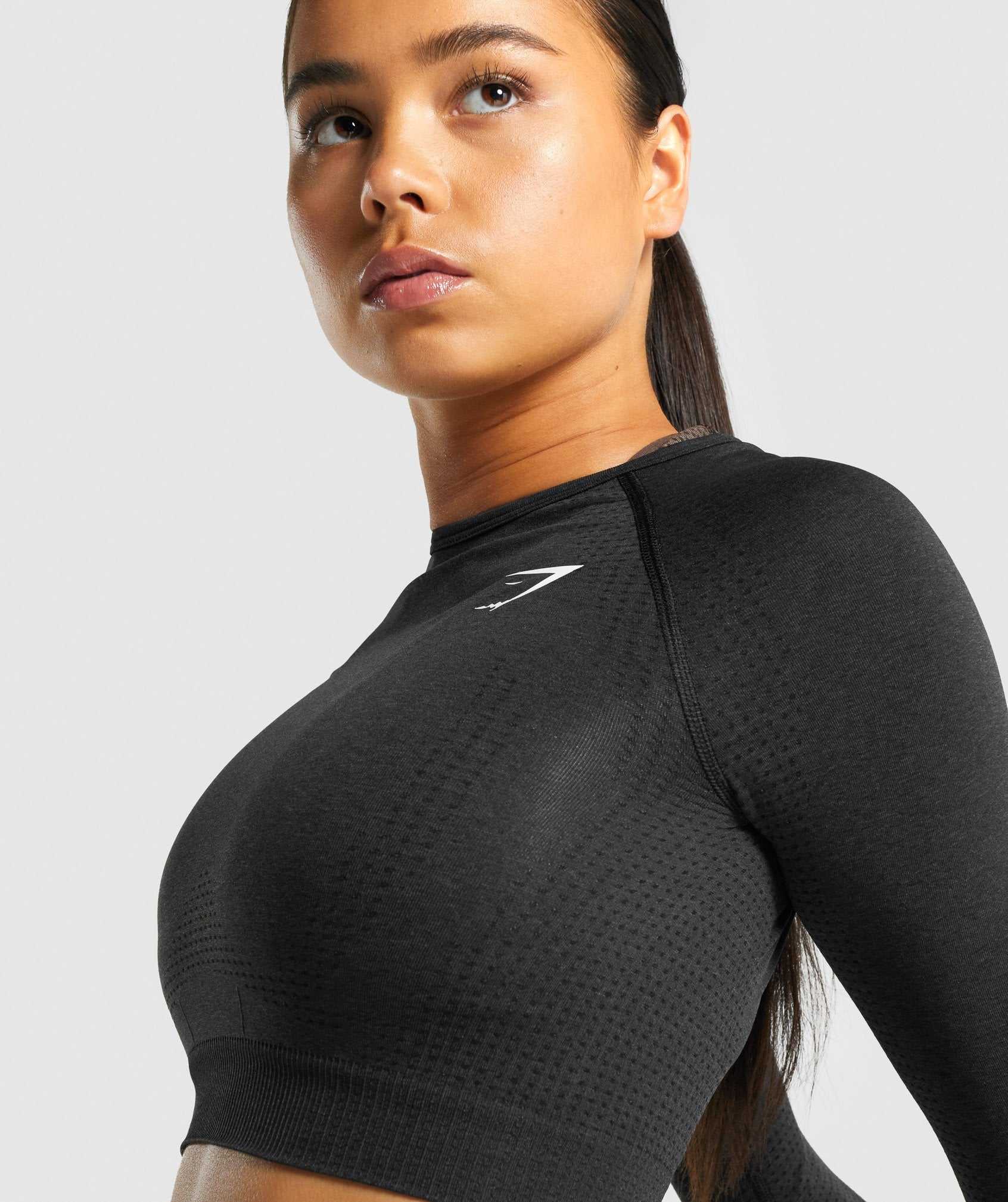 Gymshark Vital Seamless 2.0 Long Sleeve Crop Topjes Zwart | EFWM65402