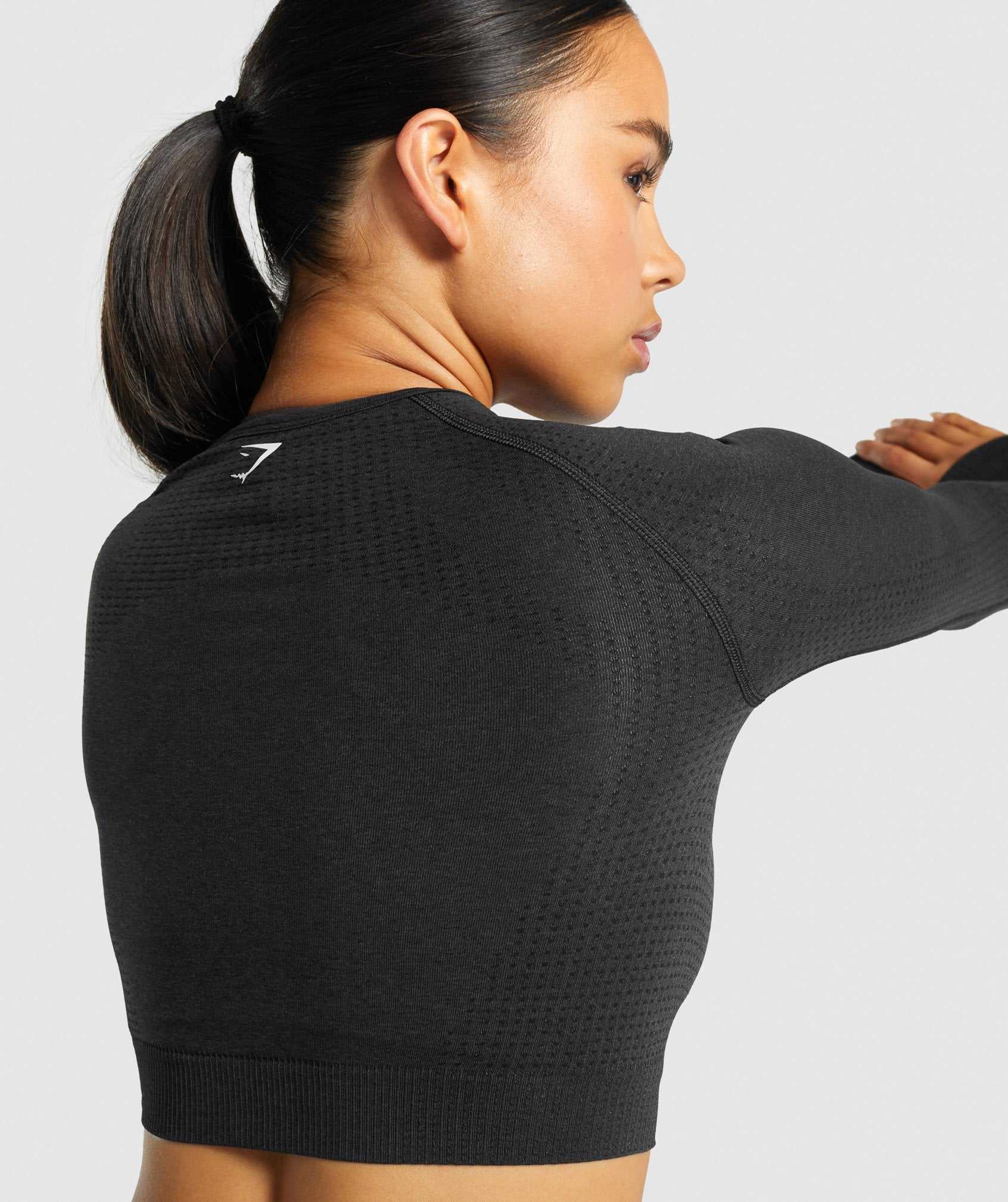 Gymshark Vital Seamless 2.0 Long Sleeve Crop Topjes Zwart | EFWM65402