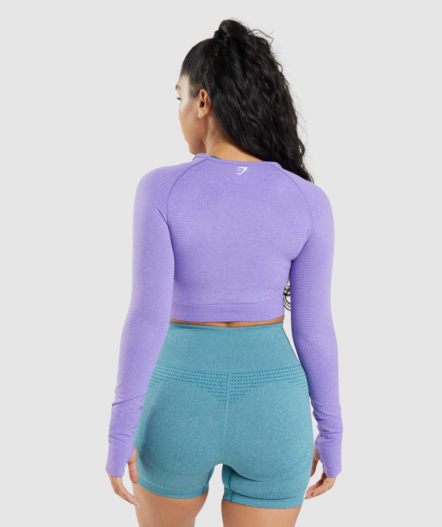 Gymshark Vital Seamless 2.0 Long Sleeve Crop Topjes Lichtpaars | FQTB31749